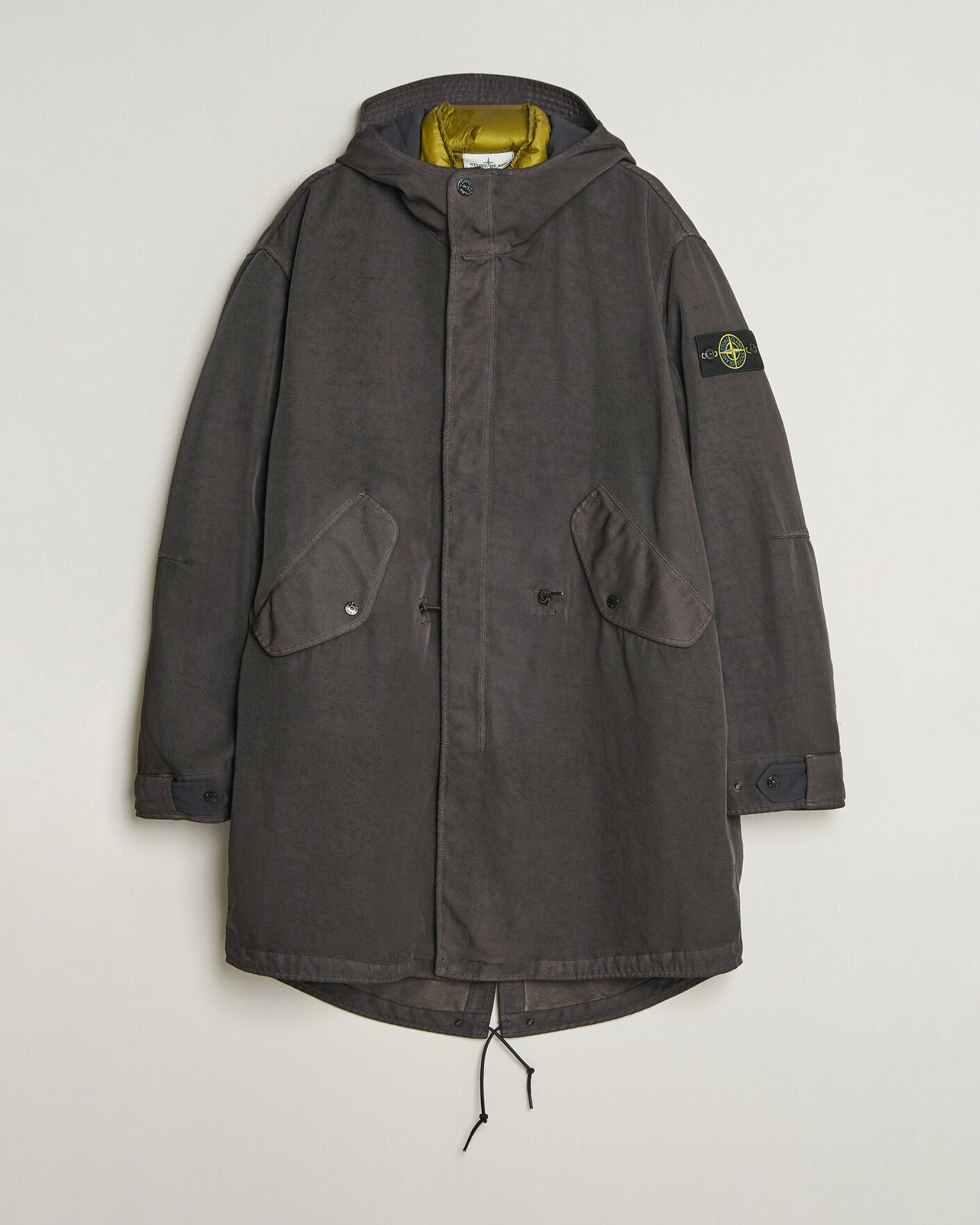 Men | Coats & Jackets | Stone Island | Dense Oxford Nylon TC Fishtail Parka Lead Grey