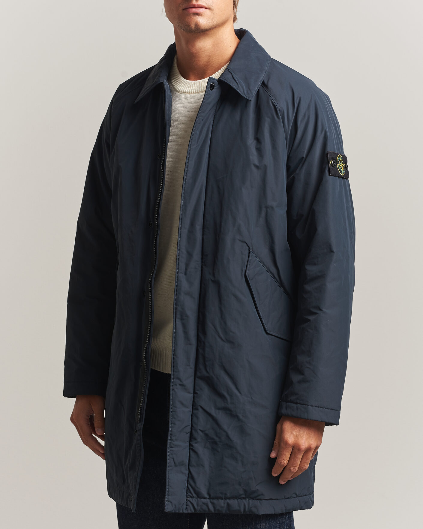 Men | Coats & Jackets | Stone Island | Micro Reps Padded Coat Navy Blue