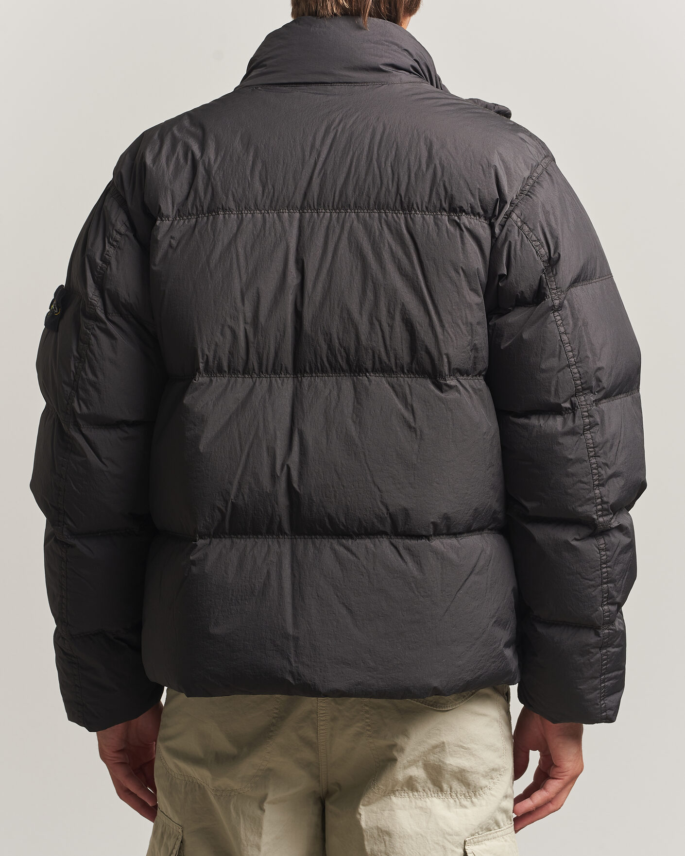 Men | Coats & Jackets | Stone Island | Crinkle Reps Padded Down Jacket Lead Grey