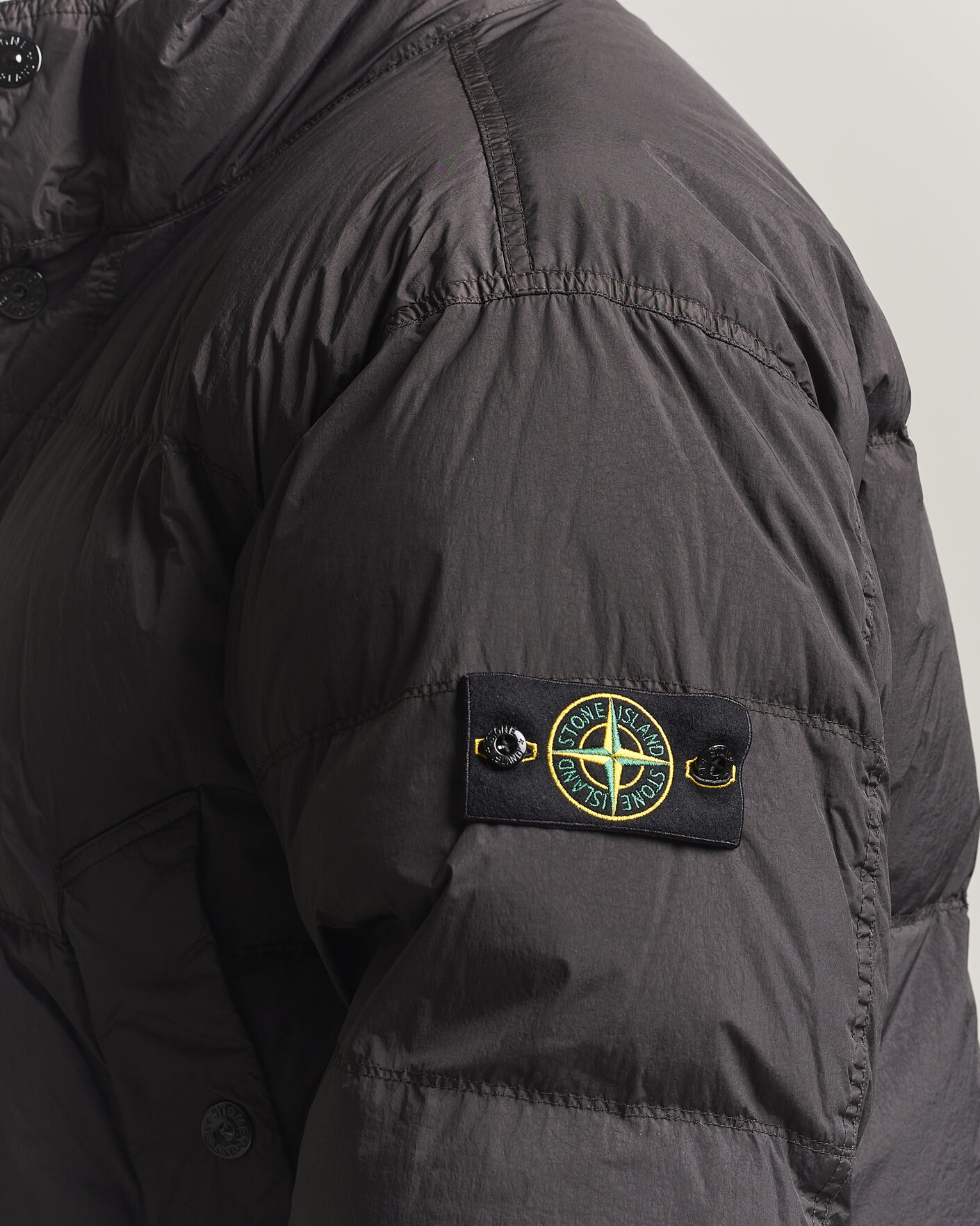 Men | Coats & Jackets | Stone Island | Crinkle Reps Padded Down Jacket Lead Grey