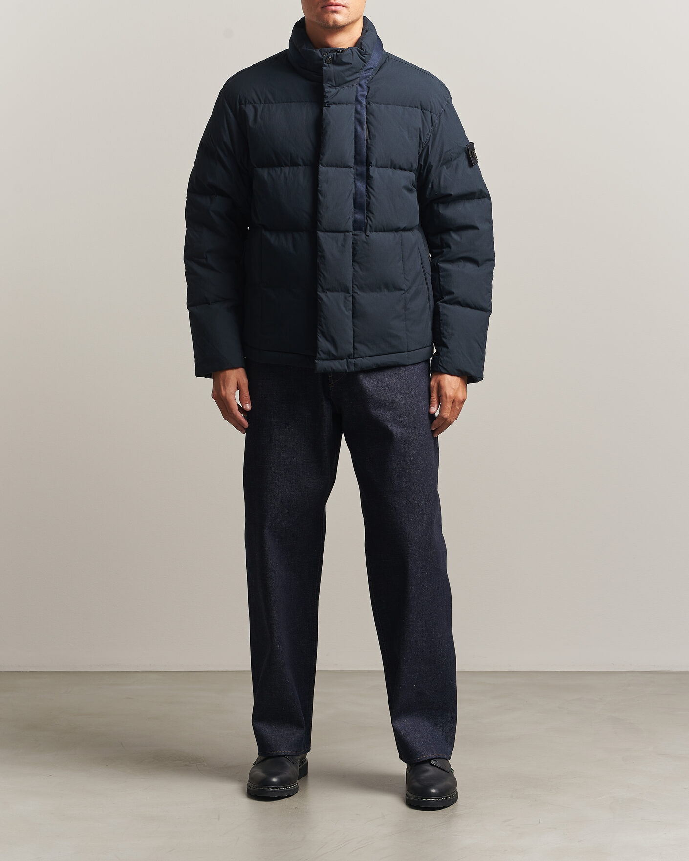 Men | Coats & Jackets | Stone Island | Cotton/Nylon Padded Down Jacket Navy Blue