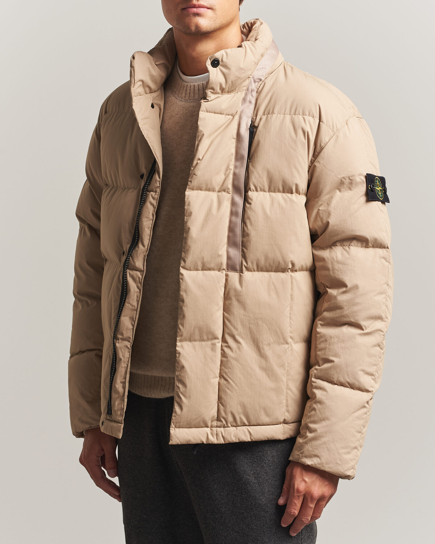 Men | Coats & Jackets | Stone Island | Cotton/Nylon Padded Down Jacket Biscuit