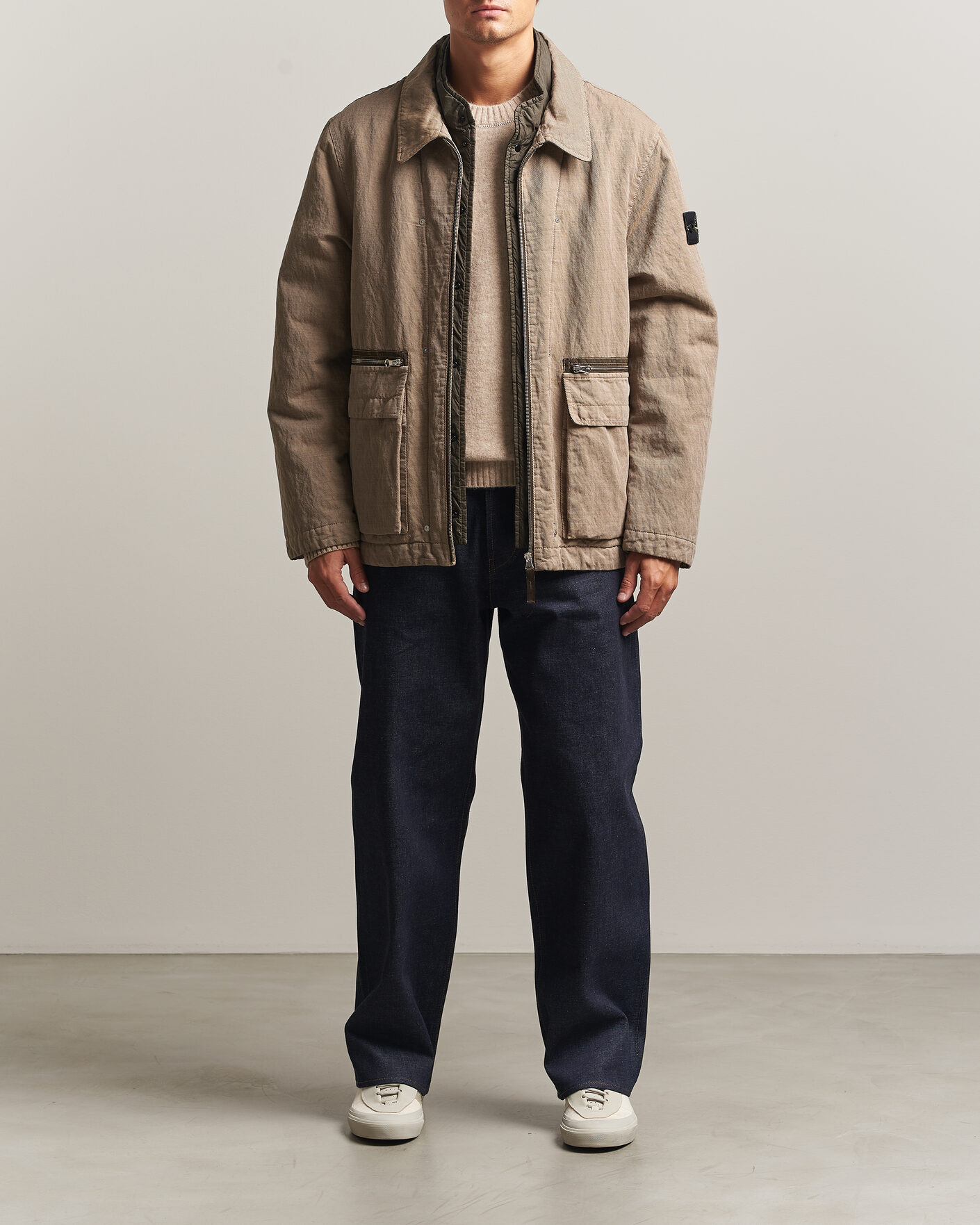 Men | Coats & Jackets | Stone Island | Diagonal Cotton/Wool Field Jacket Biscuit