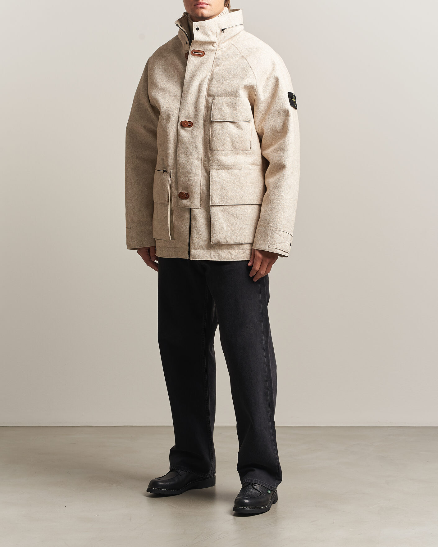 Men | Coats & Jackets | Stone Island | Panno Coagulato Coat Biscuit