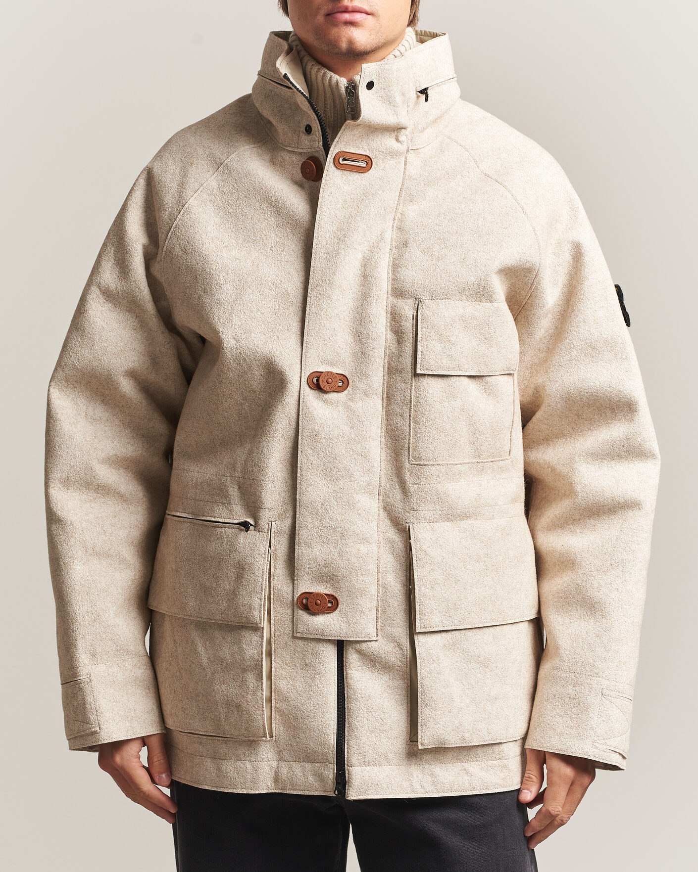 Men | Coats & Jackets | Stone Island | Panno Coagulato Coat Biscuit