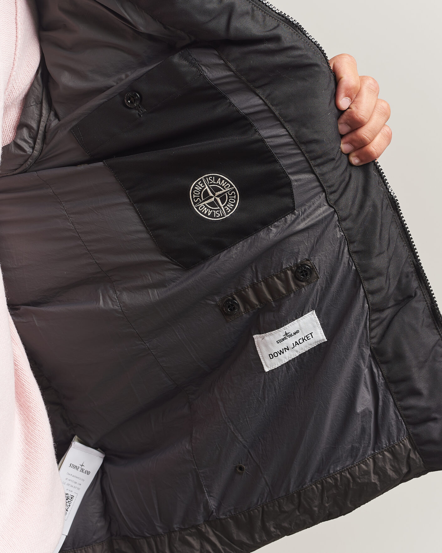 Men | Coats & Jackets | Stone Island | Crinkle Reps Padded Hood Down Jacket Grey