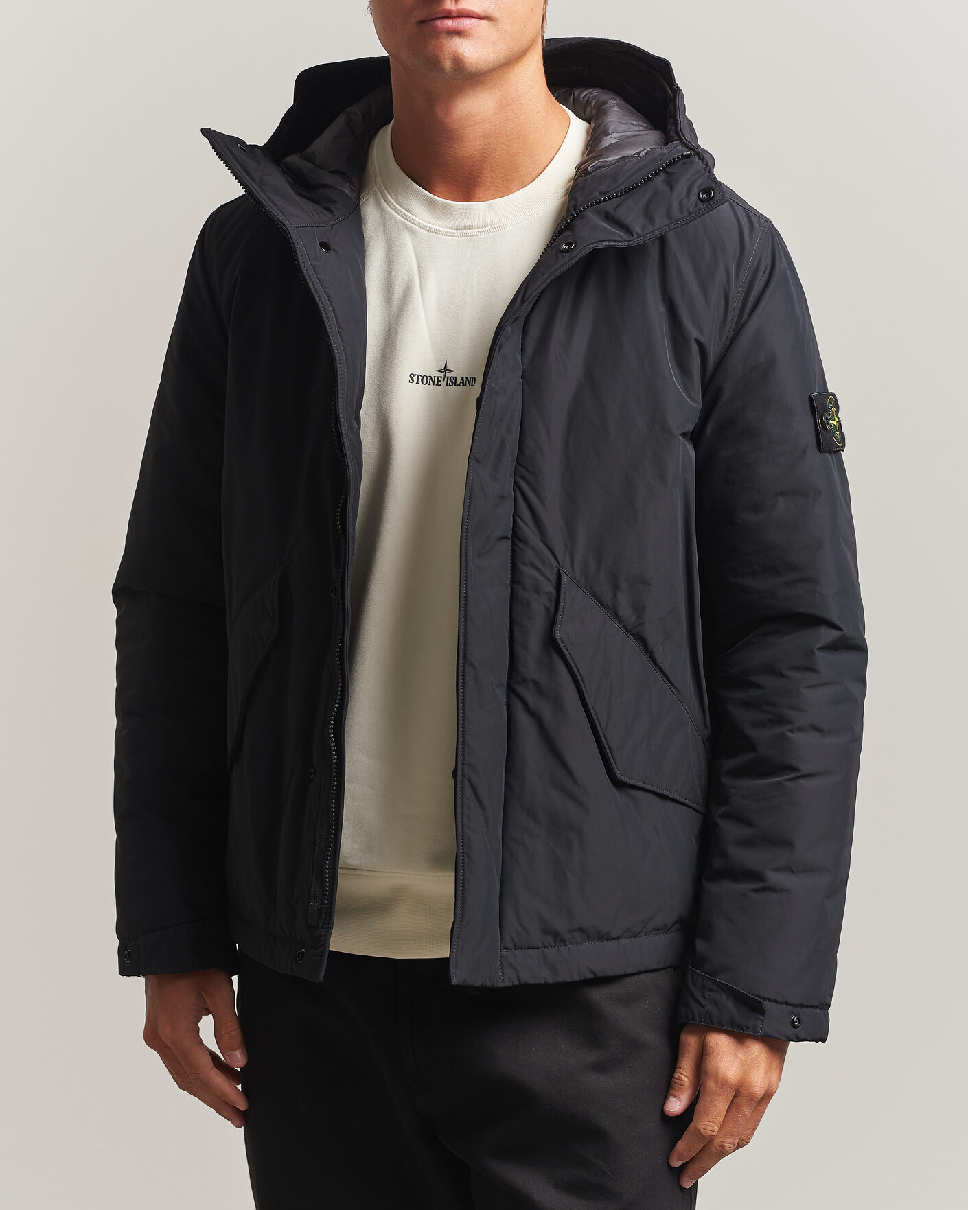 Men | Coats & Jackets | Stone Island | Micro Twill Hood Jacket Black