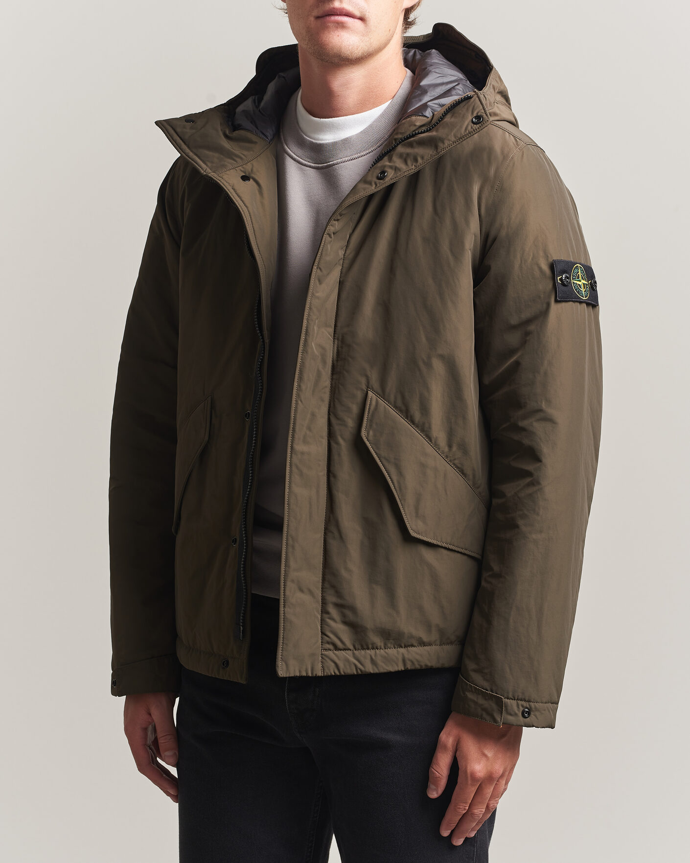 Men | Coats & Jackets | Stone Island | Micro Twill Hood Jacket Coal Grey