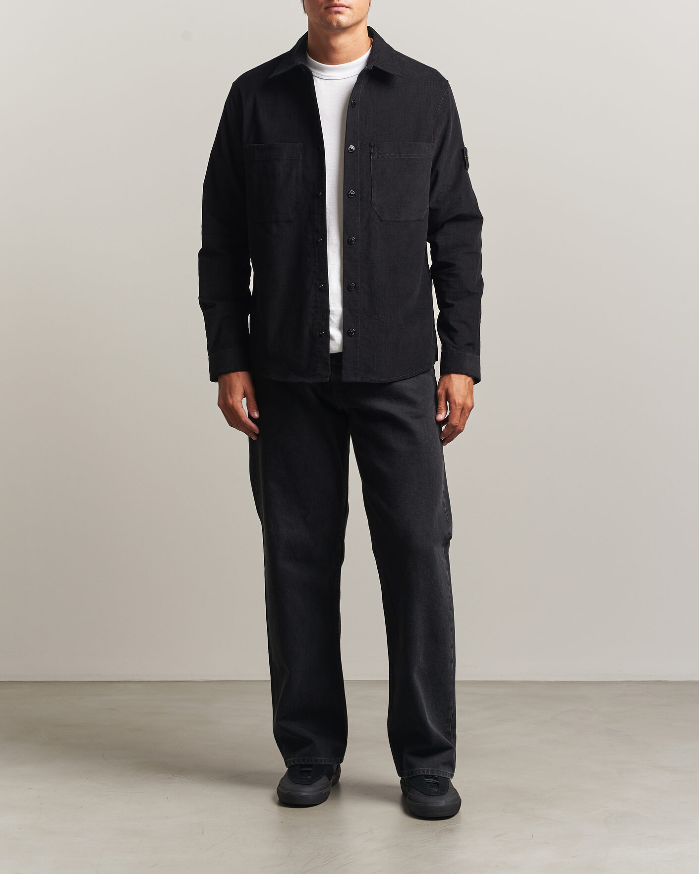 Men | Shirts | Stone Island | Micro Cord Overshirt Black