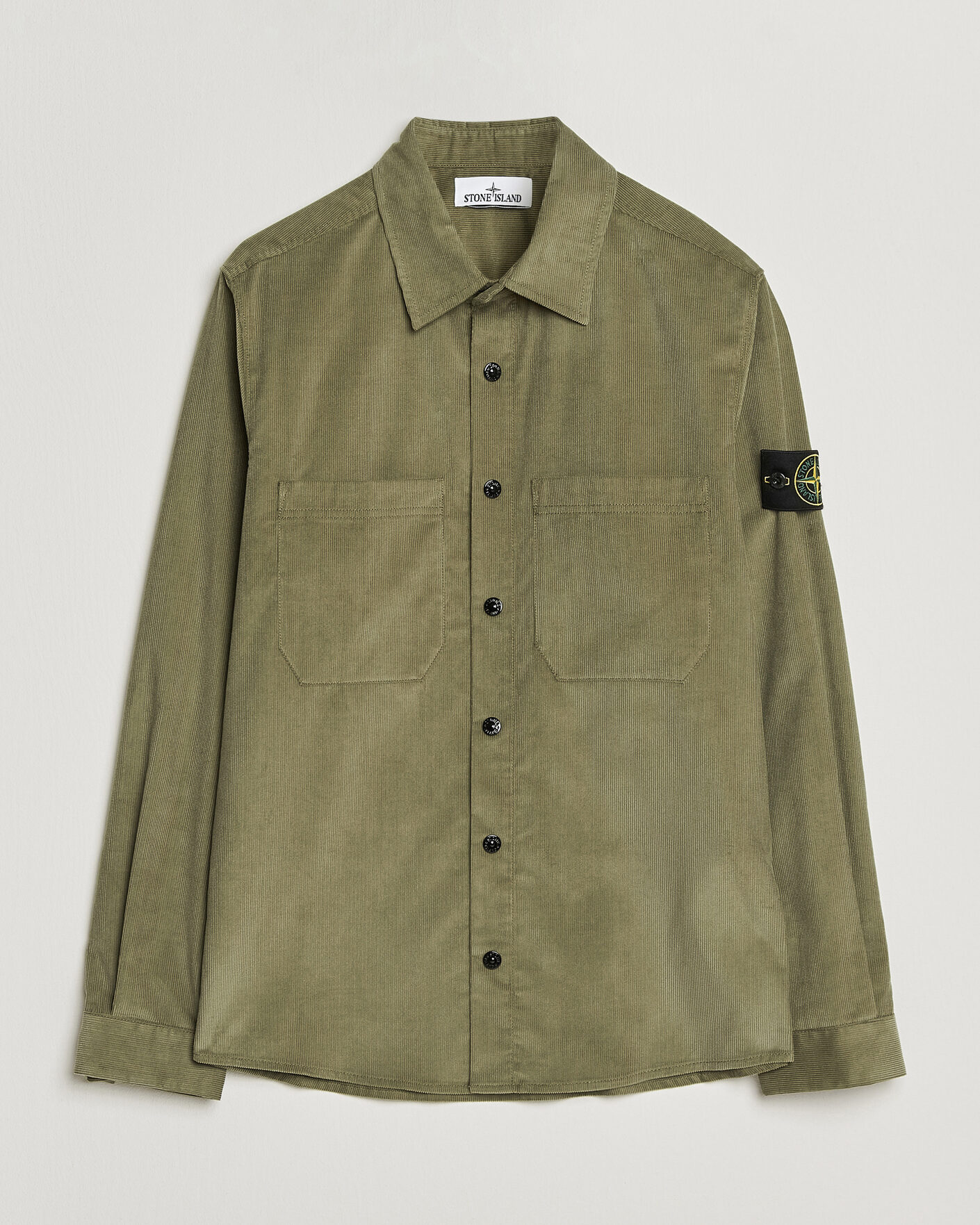 Men | Shirts | Stone Island | Micro Cord Overshirt Miltary Green