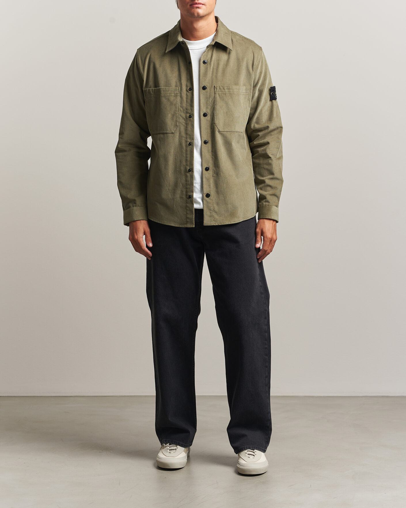 Men | Shirts | Stone Island | Micro Cord Overshirt Miltary Green
