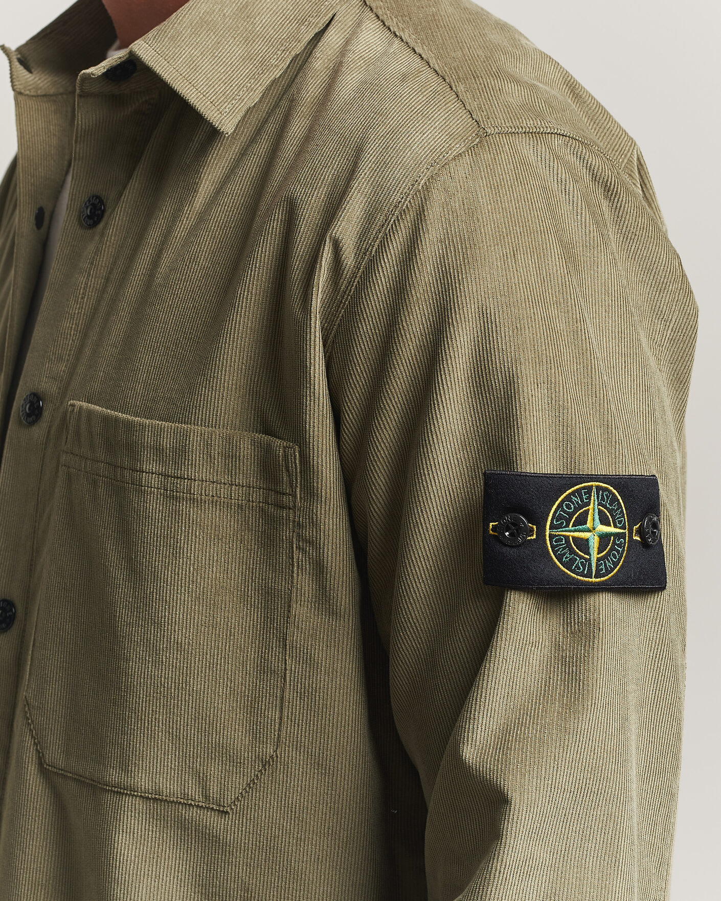 Men | Shirts | Stone Island | Micro Cord Overshirt Miltary Green