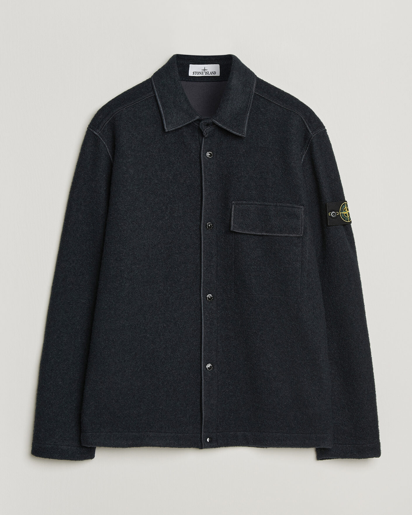 Men | Shirts | Stone Island | Micro Bouclé Overshirt Navy Blue