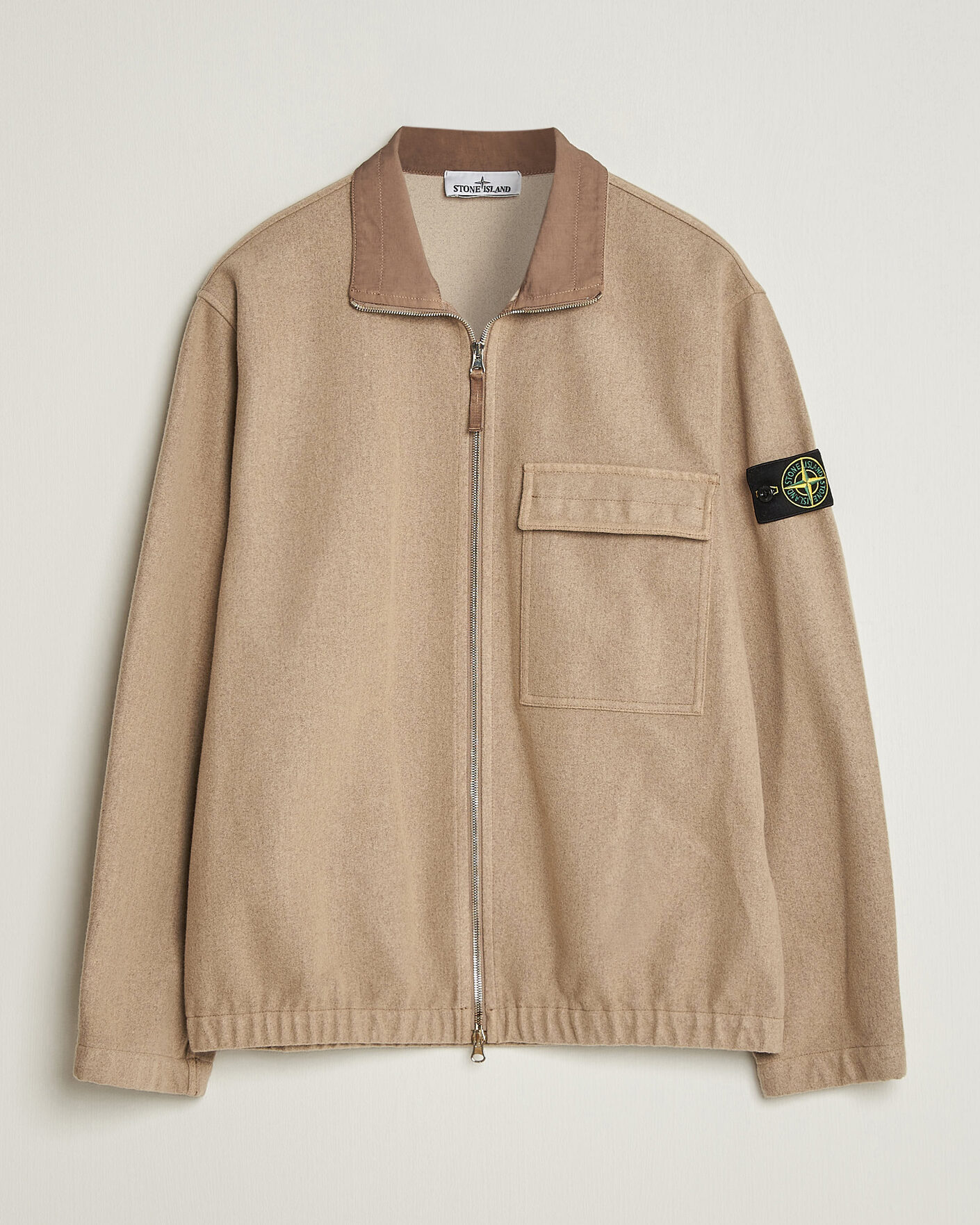 Men | Coats & Jackets | Stone Island | Wool/Nylon Flannel Jacket Biscuit