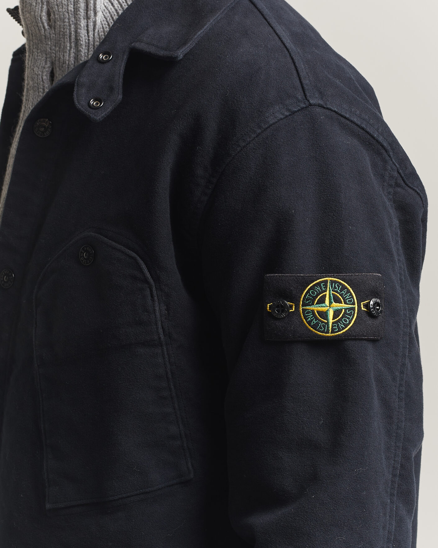 Men | Shirts | Stone Island | Cotton Moleskin Overshirt Navy Blue