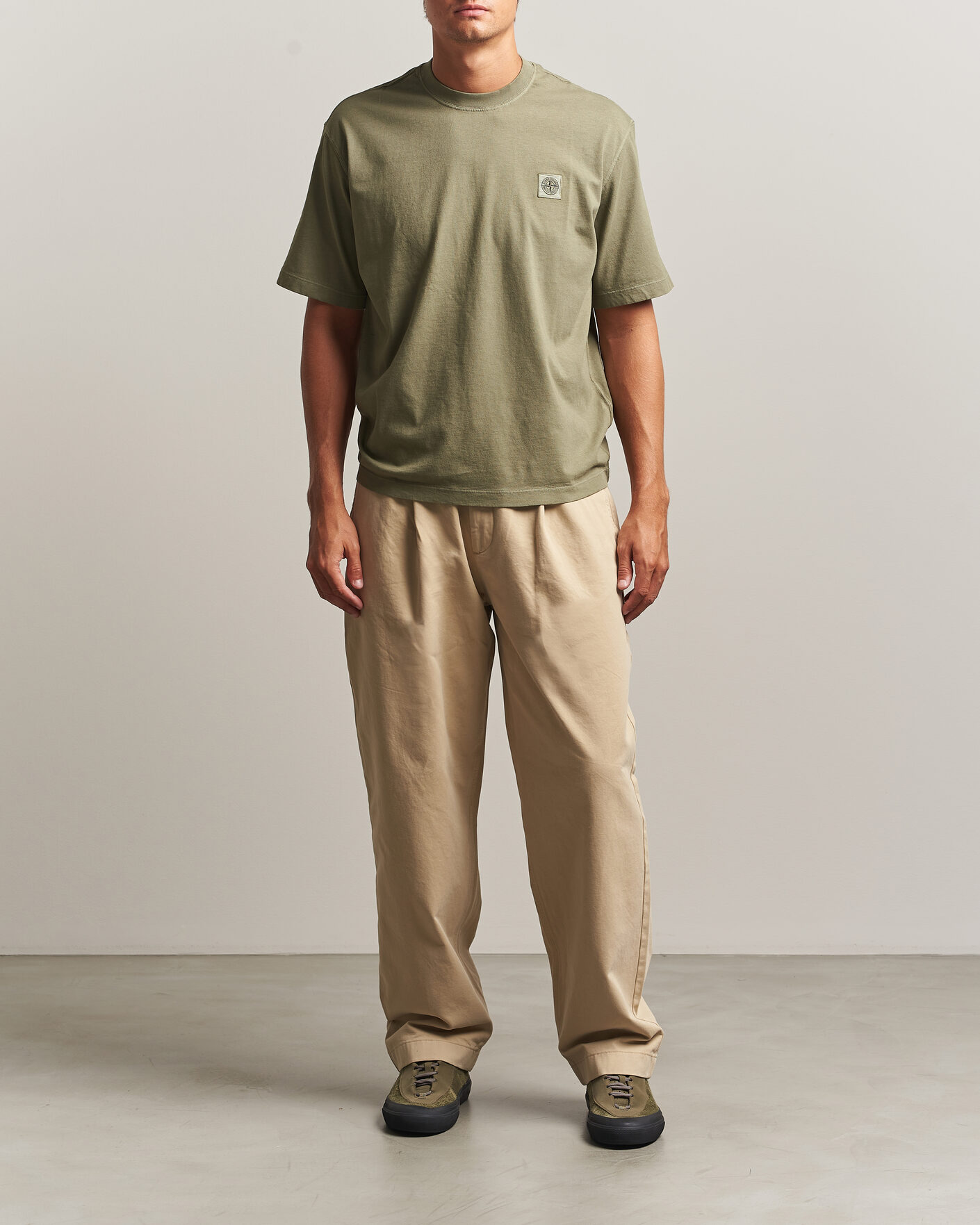 Men | T-Shirts | Stone Island | Combed Organic Cotton T-Shirt Miltary Green