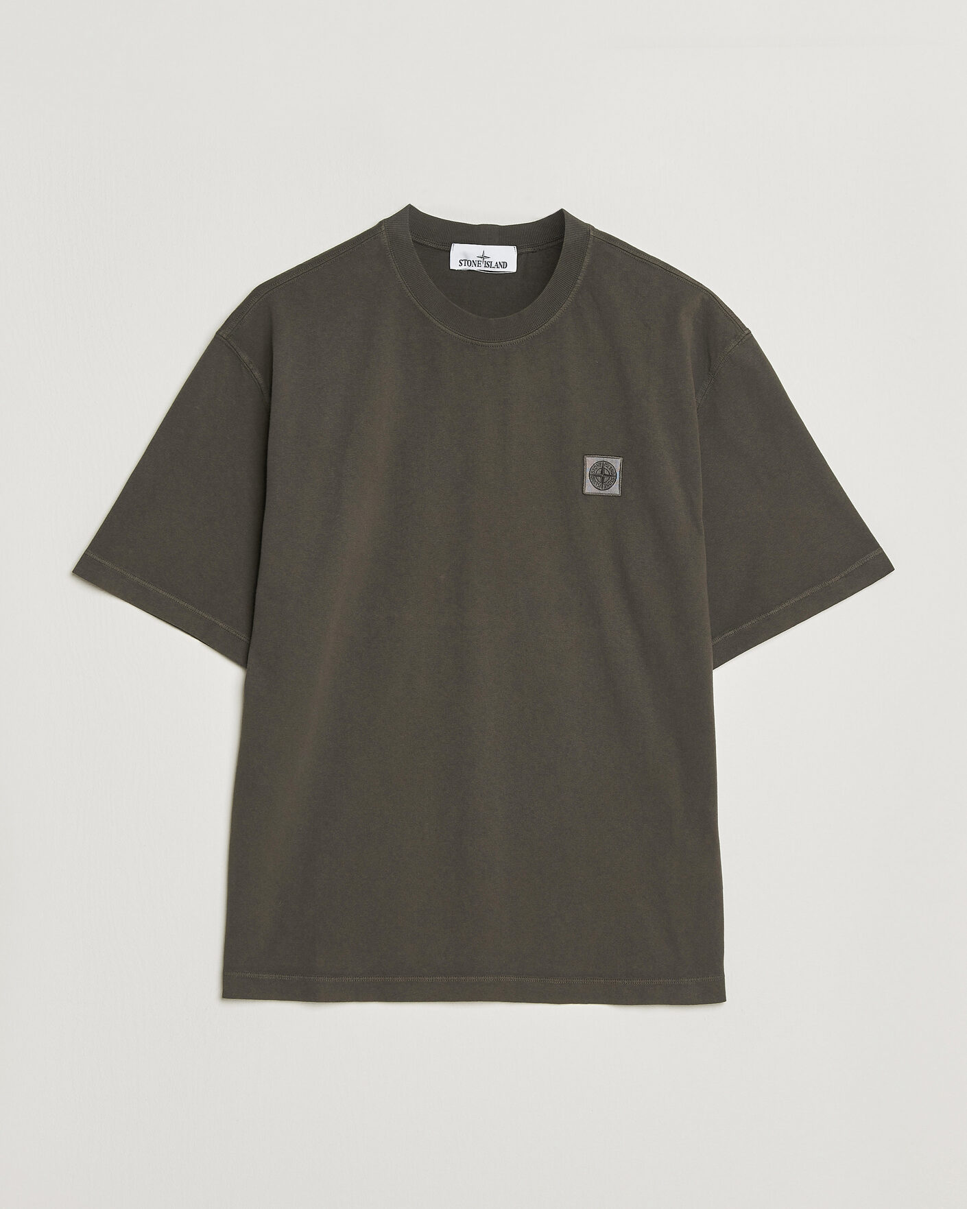 Men | T-Shirts | Stone Island | Combed Organic Cotton T-Shirt Coal Grey