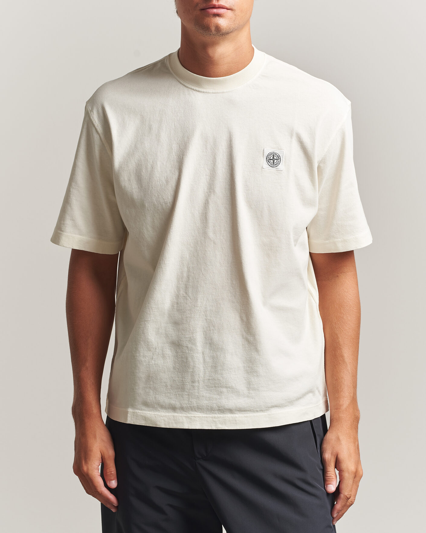 Men | T-Shirts | Stone Island | Combed Organic Cotton T-Shirt Ivory