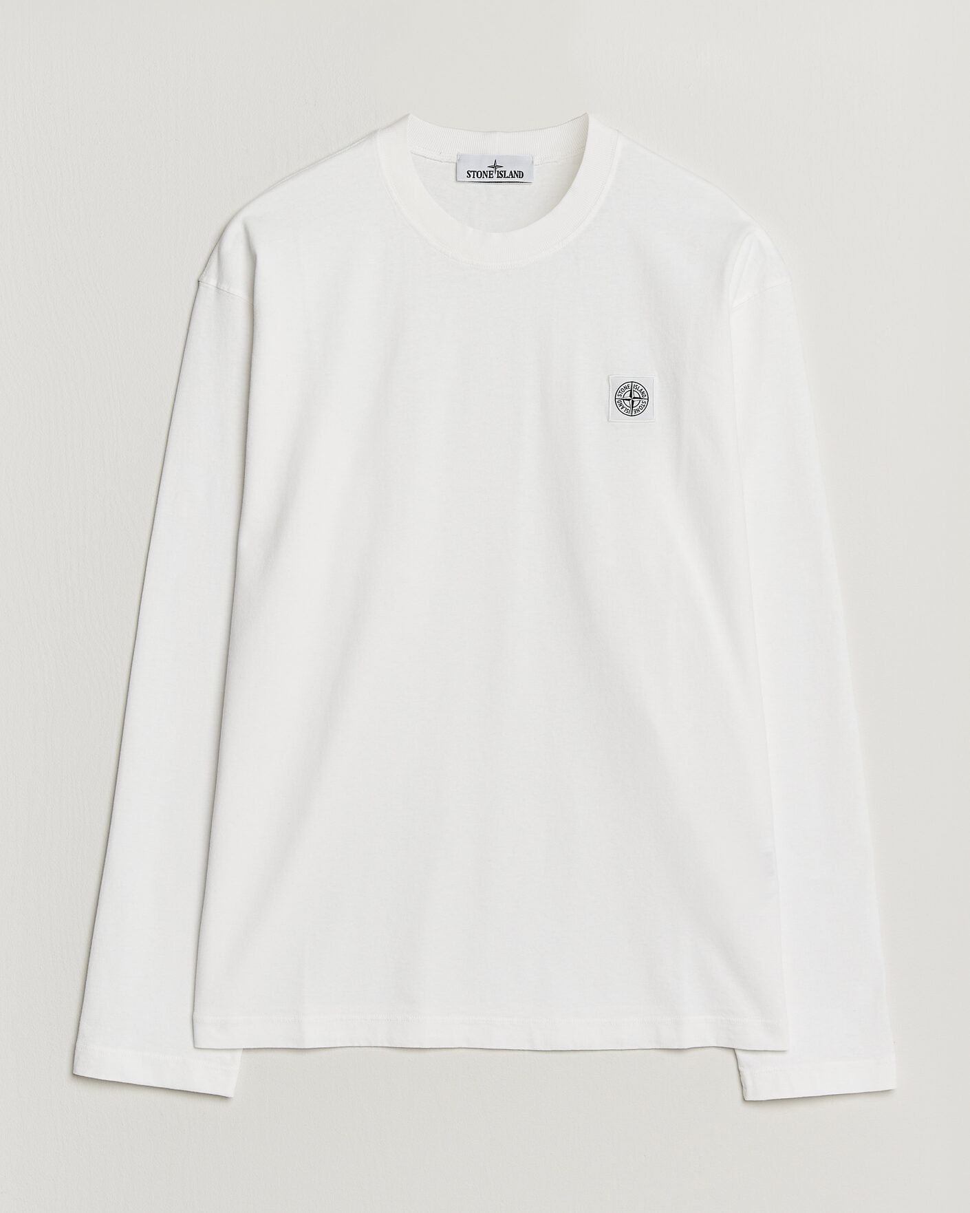 Men | T-Shirts | Stone Island | Organic Cotton Jersey Long Sleeve T-Shirt White