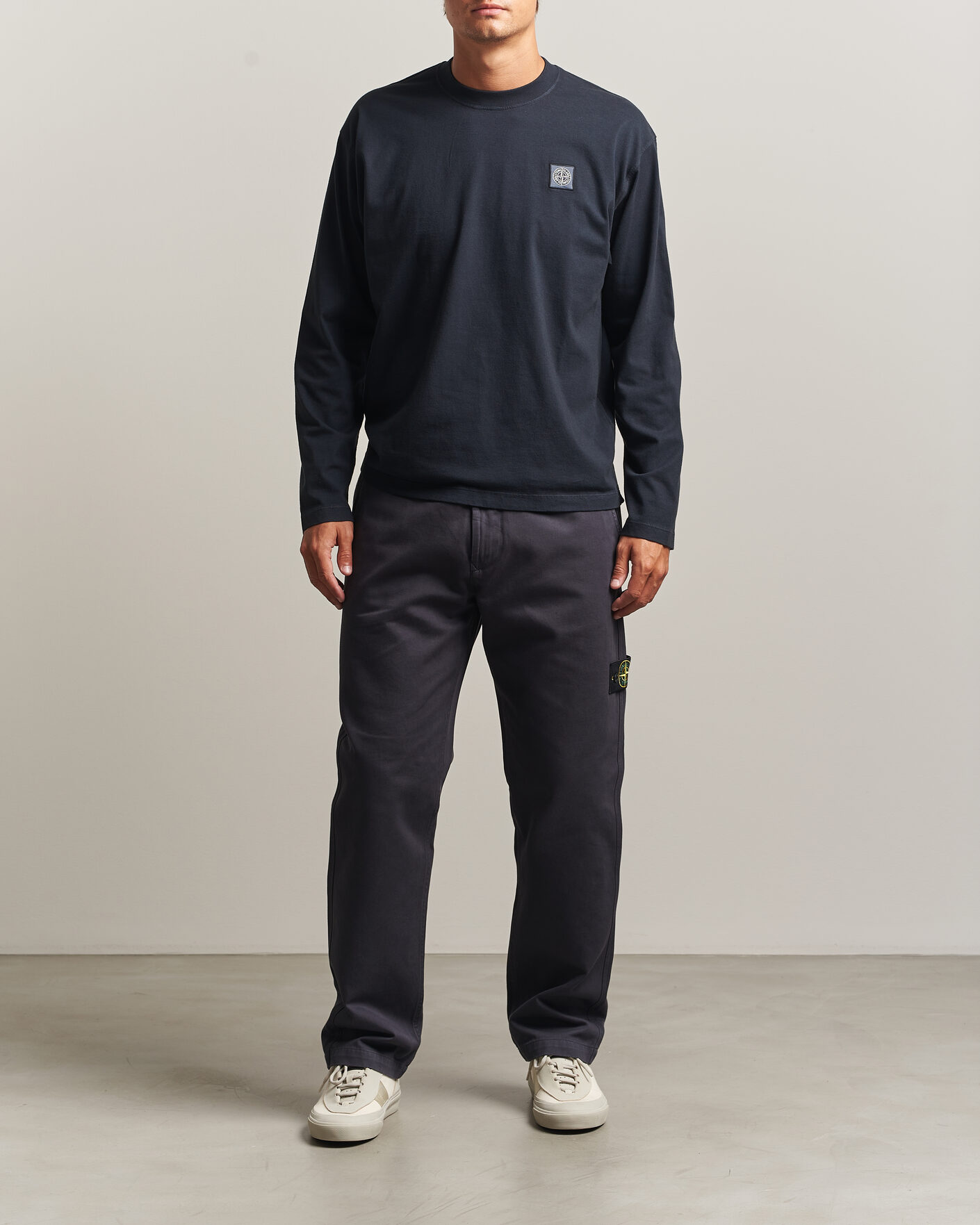 Men | T-Shirts | Stone Island | Organic Cotton Jersey Long Sleeve T-Shirt Navy Blue