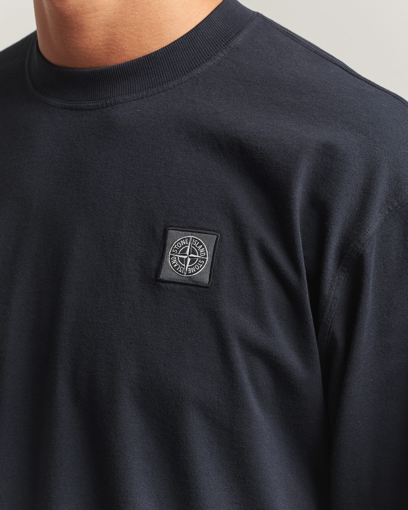 Men | T-Shirts | Stone Island | Organic Cotton Jersey Long Sleeve T-Shirt Navy Blue