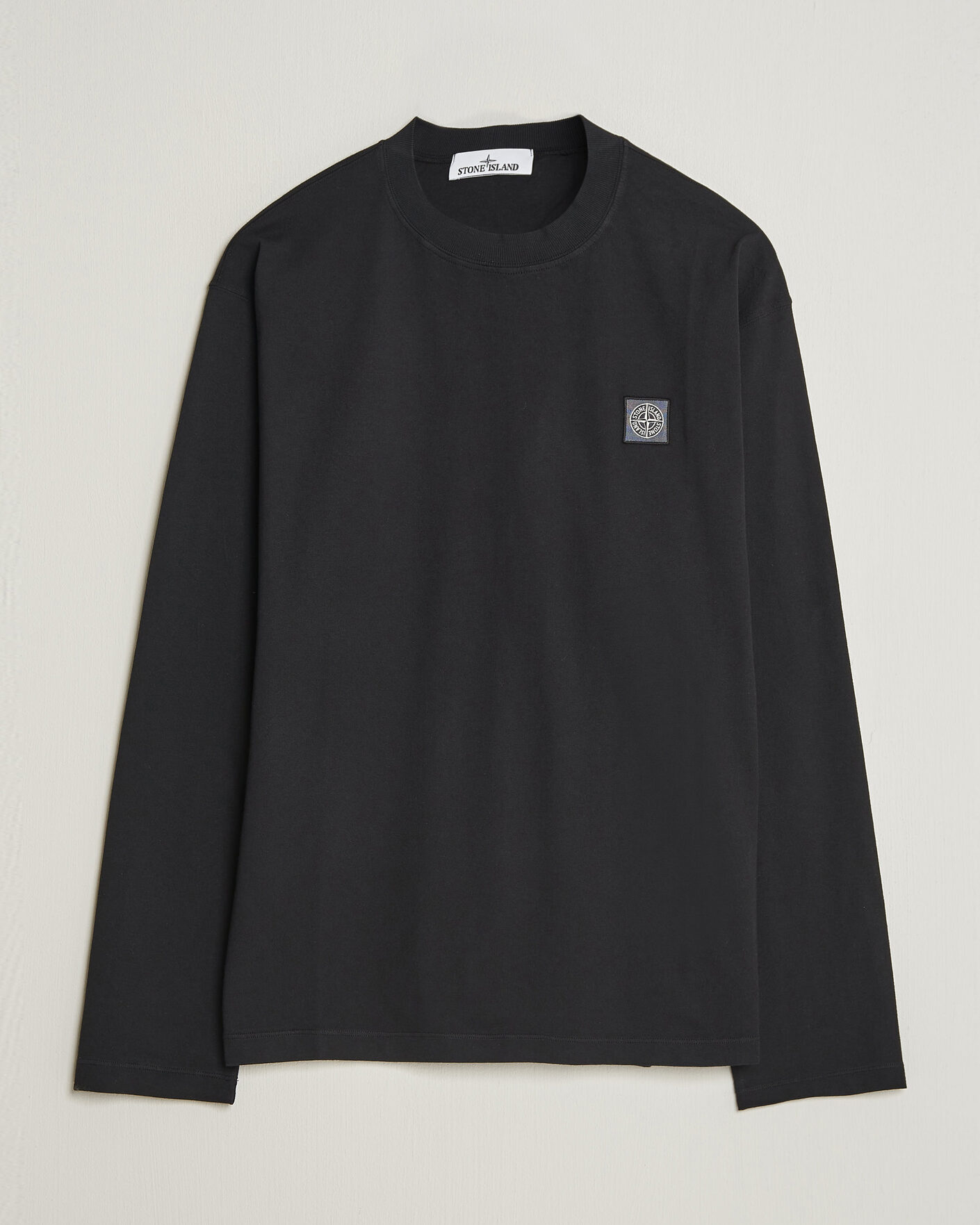 Men | T-Shirts | Stone Island | Organic Cotton Jersey Long Sleeve T-Shirt Black