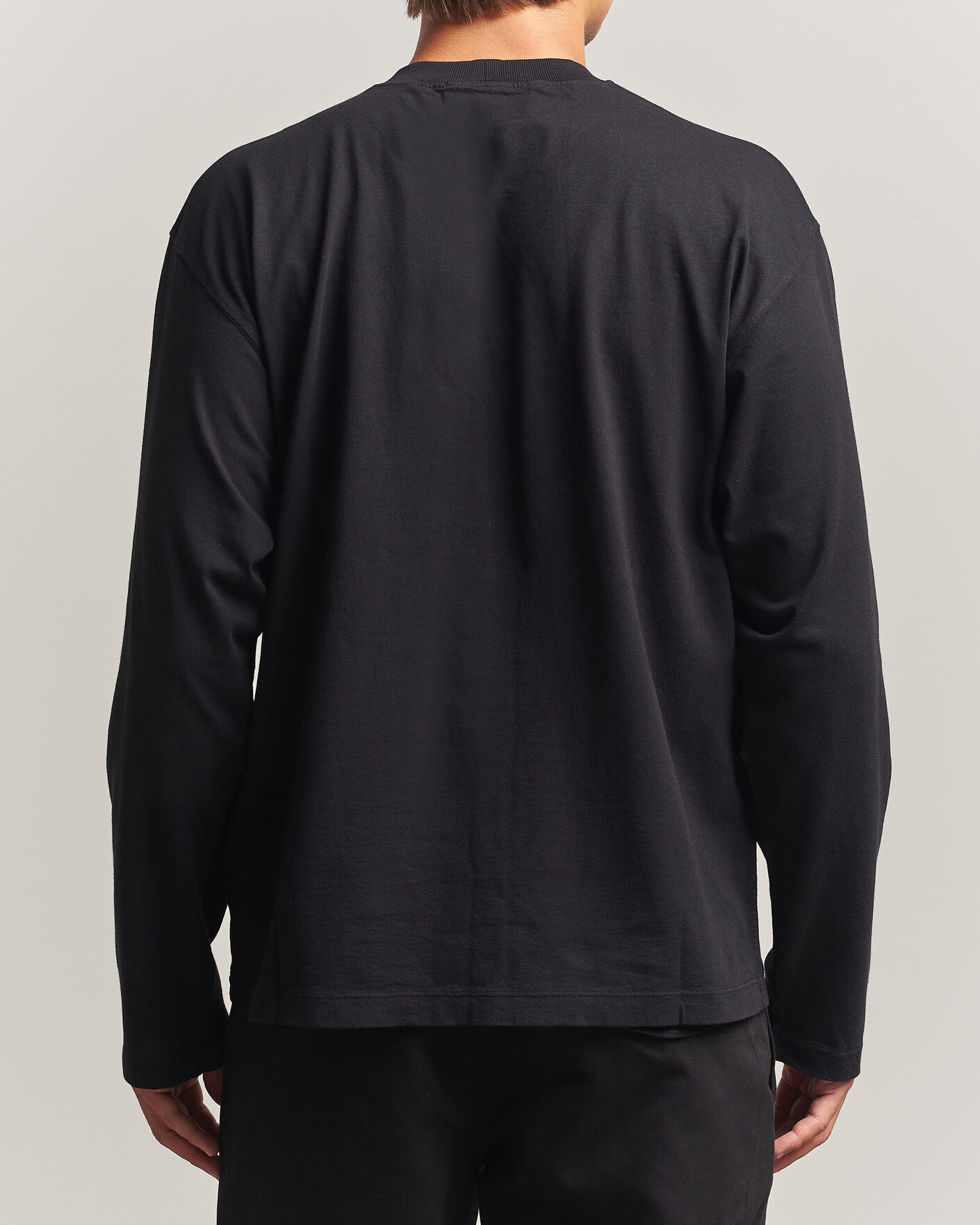 Men | T-Shirts | Stone Island | Organic Cotton Jersey Long Sleeve T-Shirt Black
