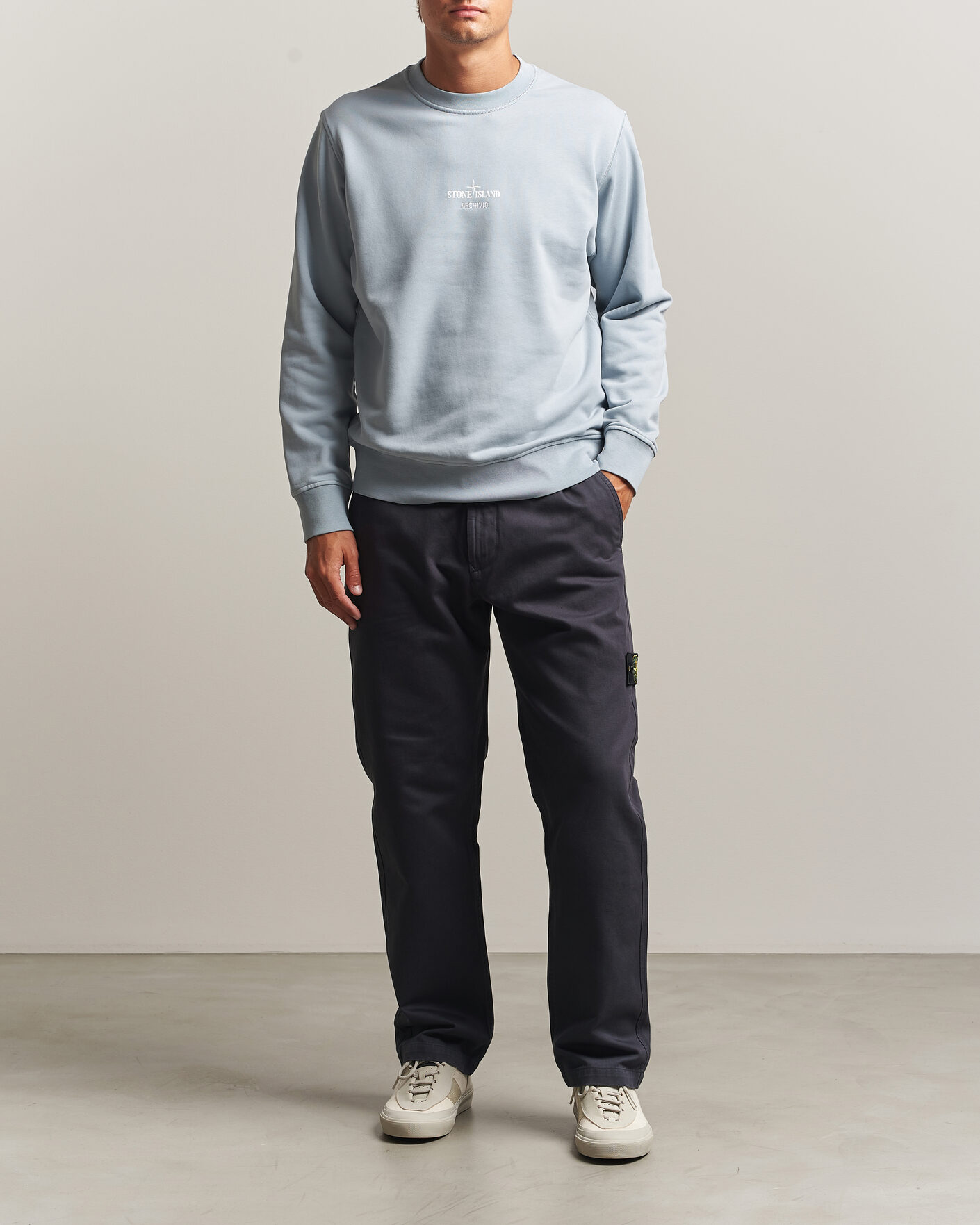 Men | Trousers | Stone Island | Dense Cotton Twill Pants Blue Navy