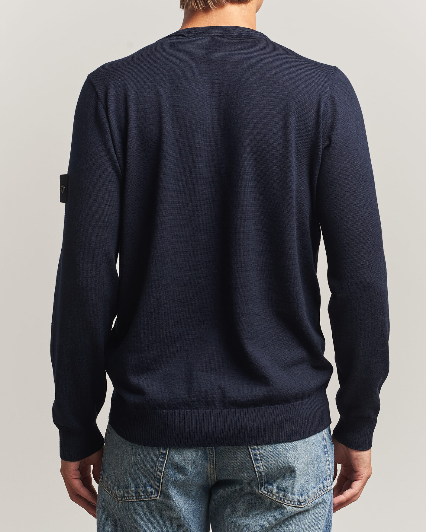 Men | Sweaters & Knitwear | Stone Island | Light Pure Wool Crew Neck Navy Blue
