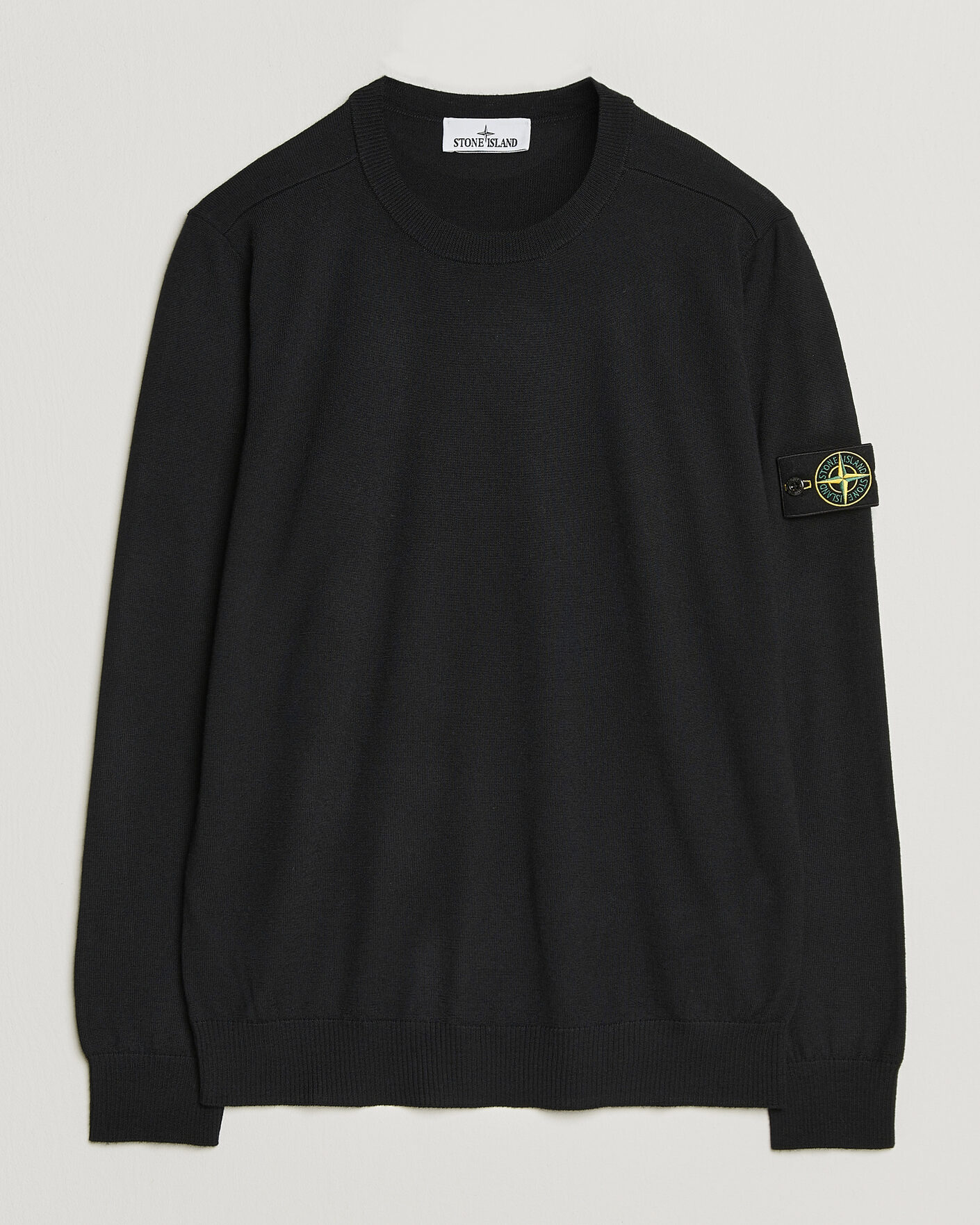 Men | Sweaters & Knitwear | Stone Island | Light Pure Wool Crew Neck Black