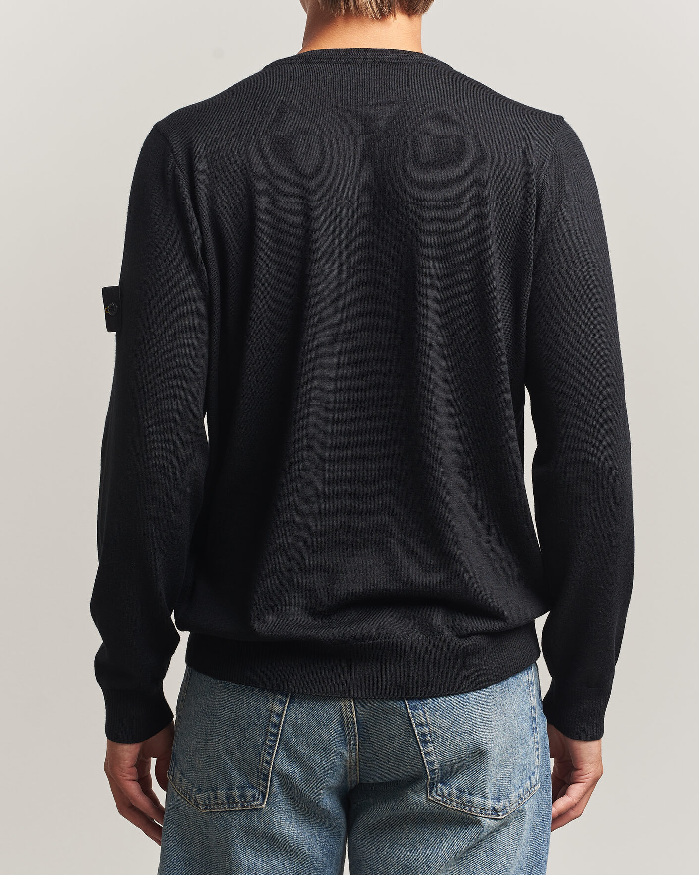 Men | Sweaters & Knitwear | Stone Island | Light Pure Wool Crew Neck Black