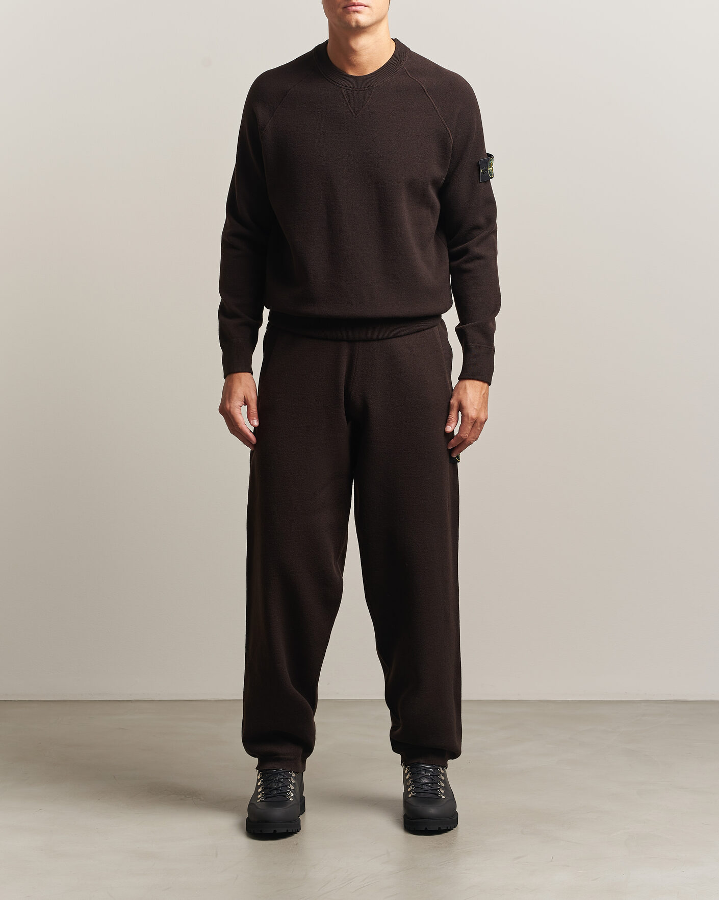 Men | Trousers | Stone Island | Plush Stitch Stretch Wool Pants Coal Grey