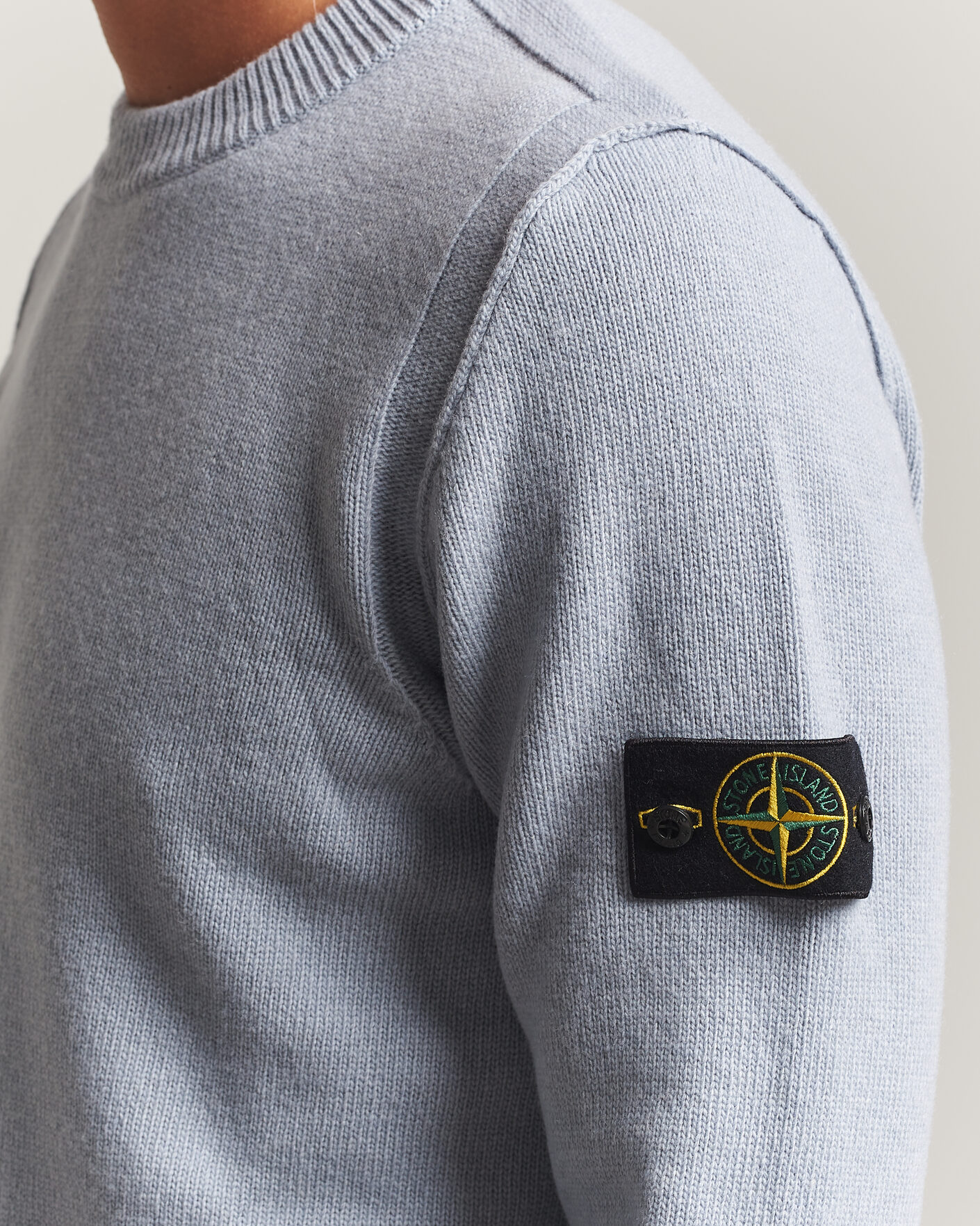 Men | Sweaters & Knitwear | Stone Island | Knitted Lambswool Crew Neck Ash Grey