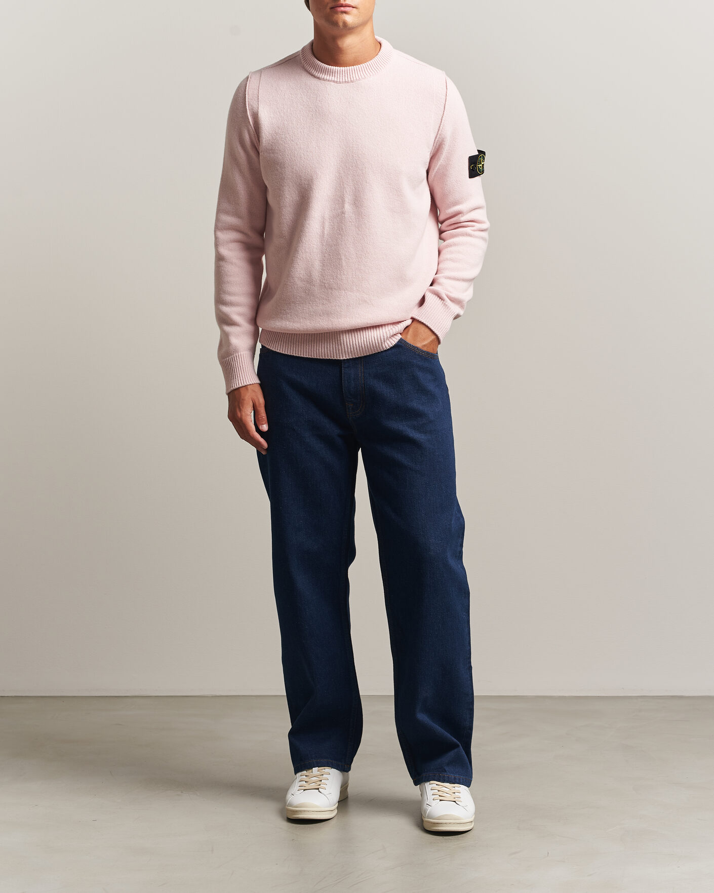 Men | Sweaters & Knitwear | Stone Island | Knitted Lambswool Crew Neck Antique Rose