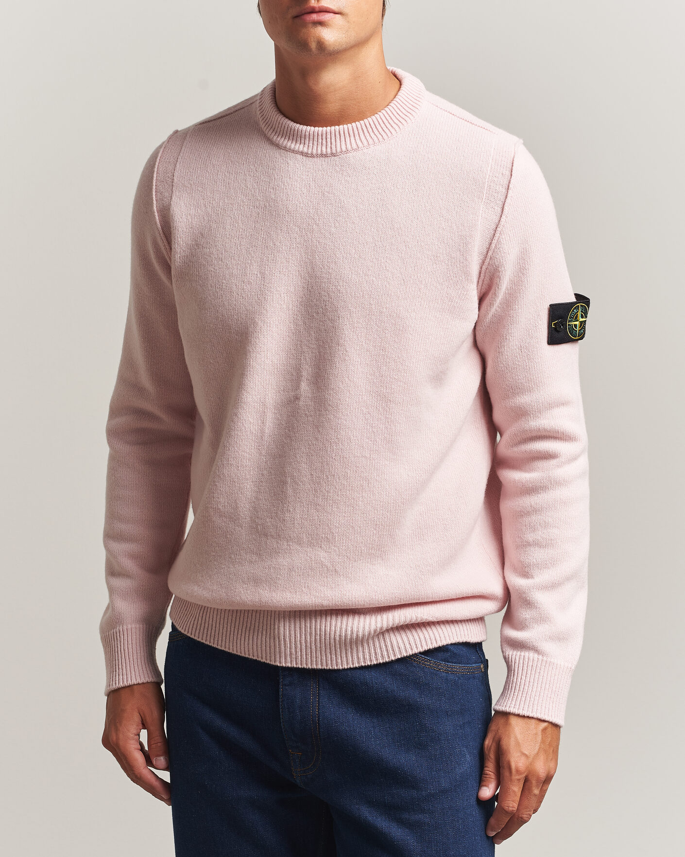 Men | Sweaters & Knitwear | Stone Island | Knitted Lambswool Crew Neck Antique Rose