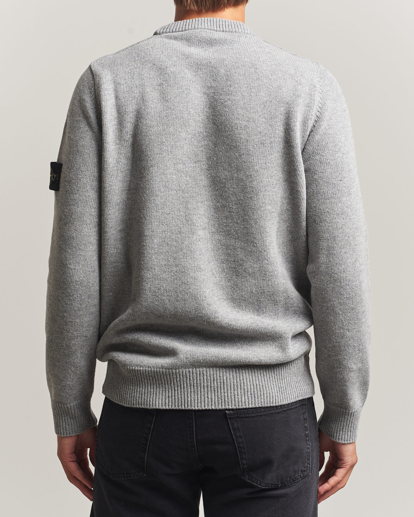 Men | Sweaters & Knitwear | Stone Island | Knitted Lambswool Crew Neck Grey Melange