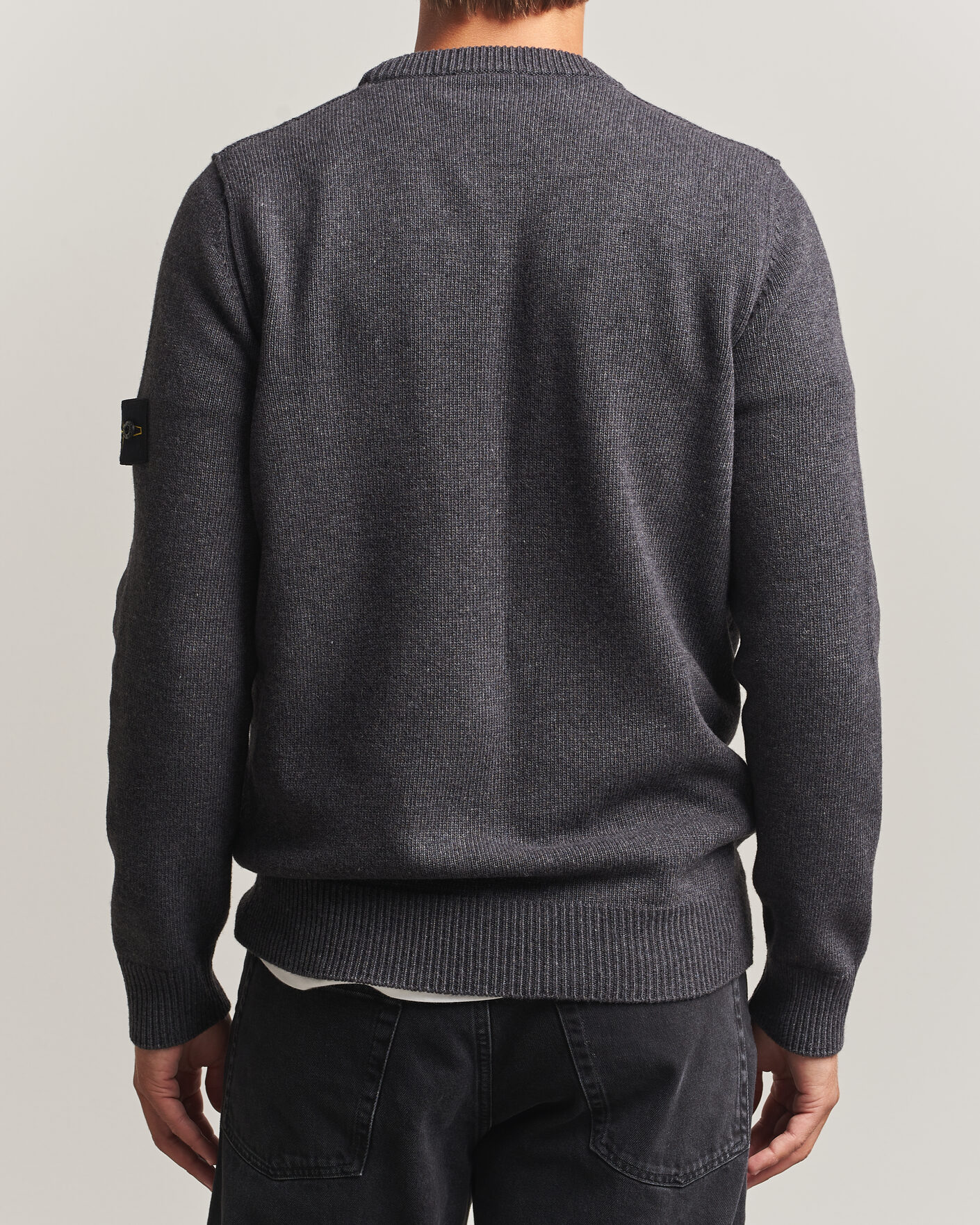 Men | Sweaters & Knitwear | Stone Island | Knitted Lambswool Crew Neck Melange Lead
