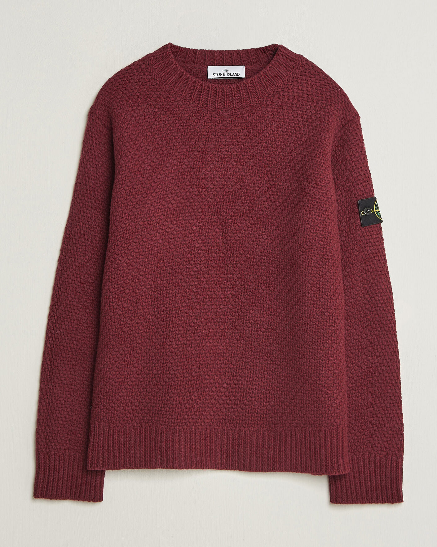 Men | Sweaters & Knitwear | Stone Island | Basket Stitch Lambswool Crew Neck Amaranth