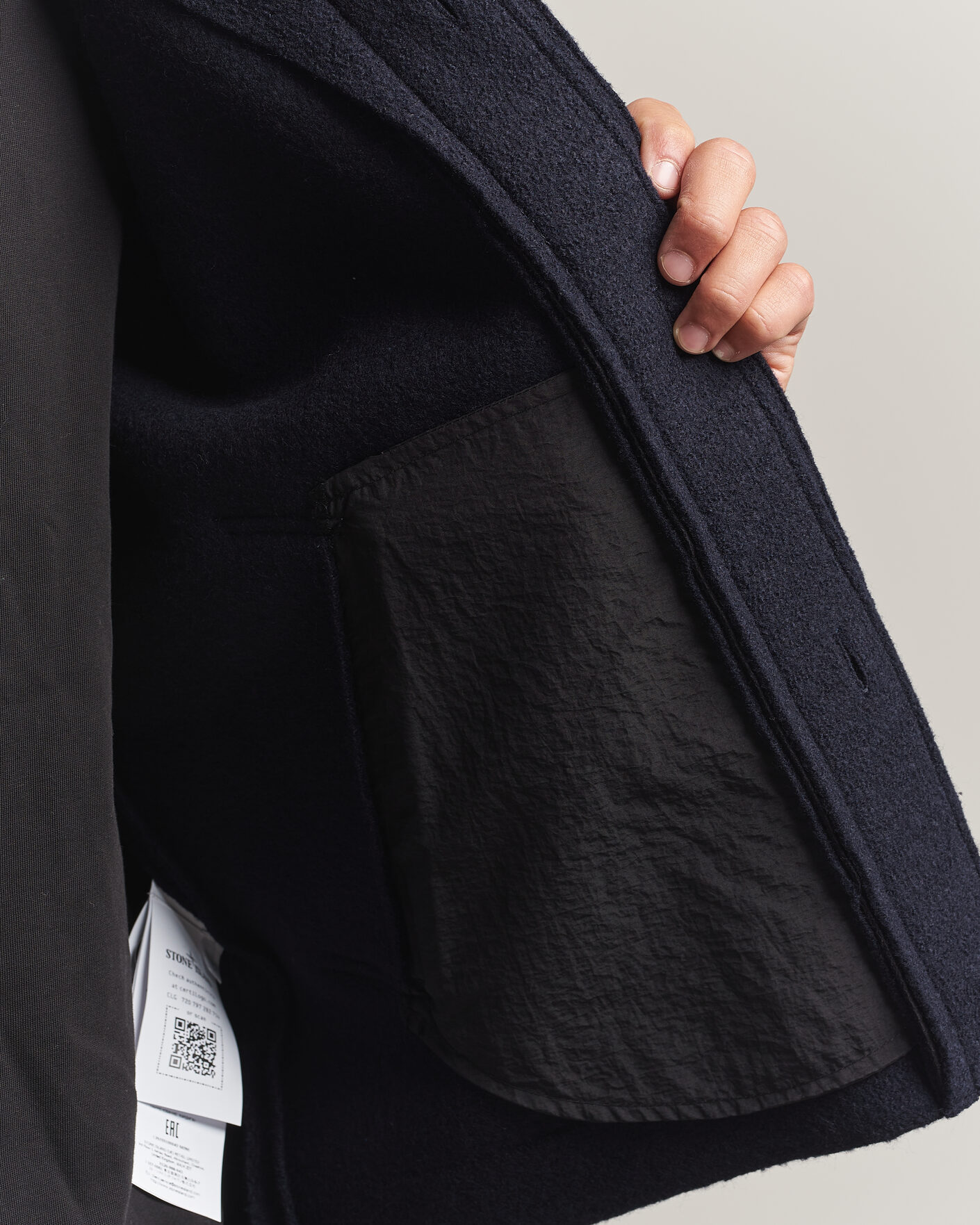 Men | Sweaters & Knitwear | Stone Island | Felted Wool Cardigan Navy Blue