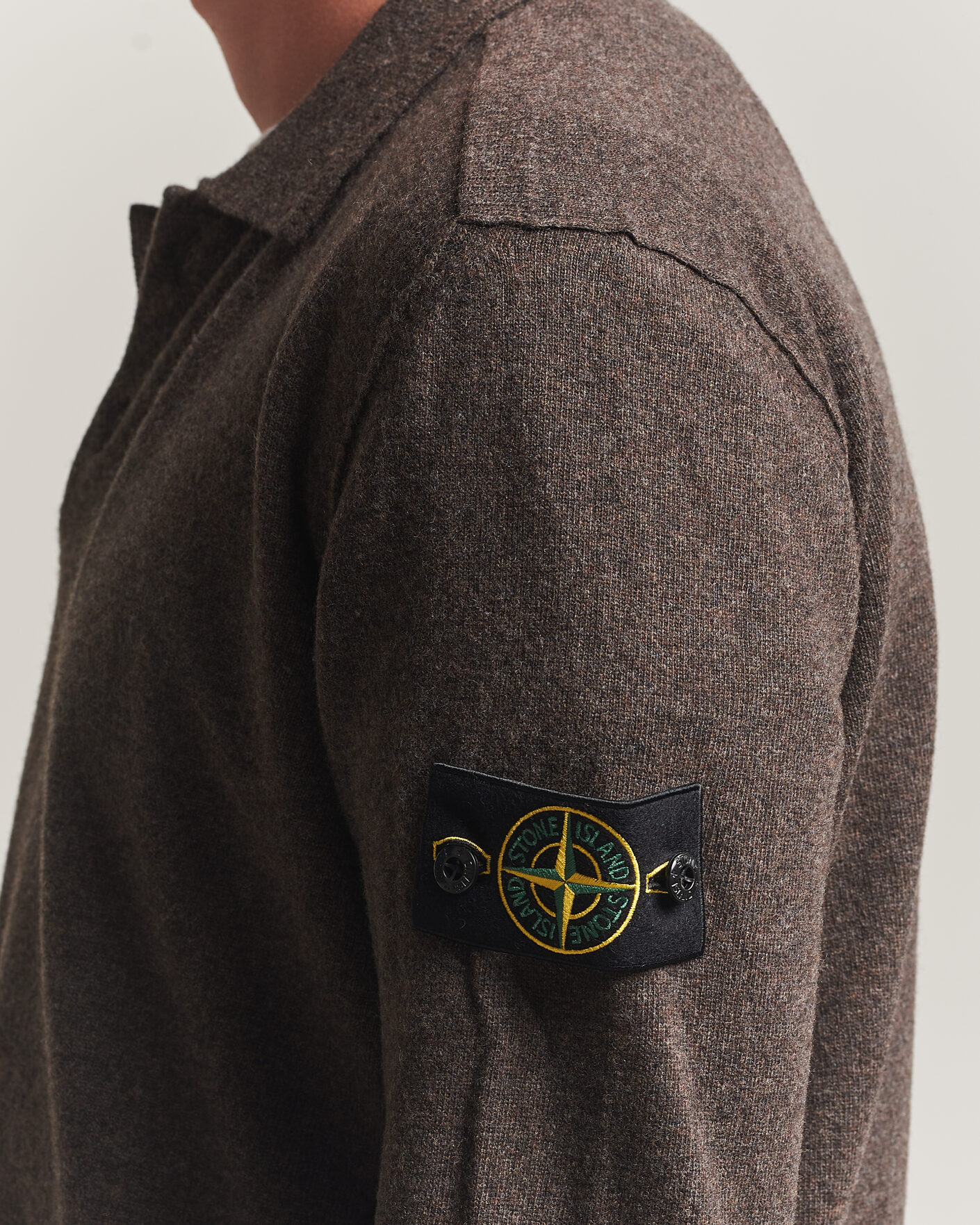 Men | Sweaters & Knitwear | Stone Island | Knitted Geelong Wool Polo Melange Lead