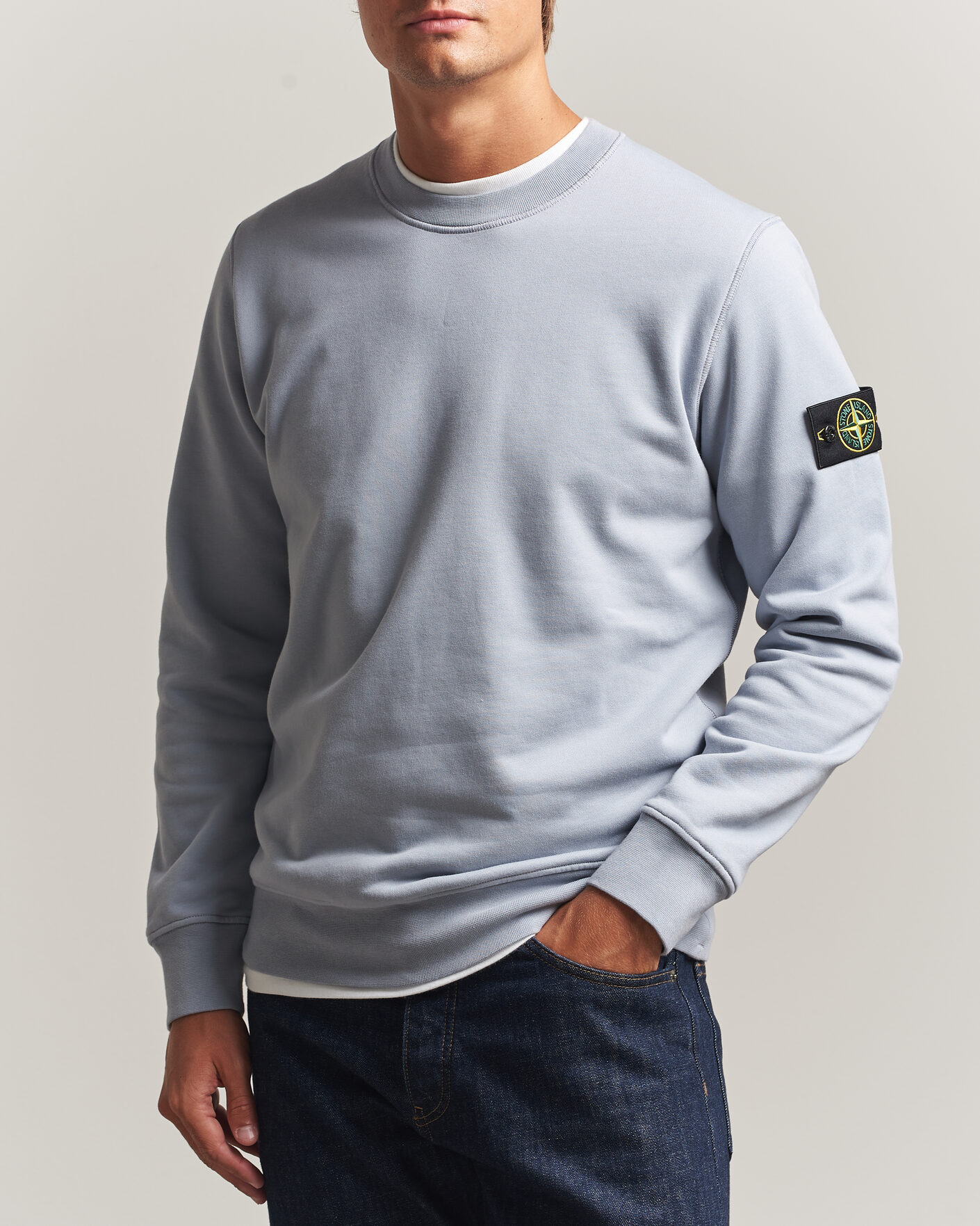 Men | Sweaters & Knitwear | Stone Island | Garment Dyed Fleece Sweatshirt Ash Grey
