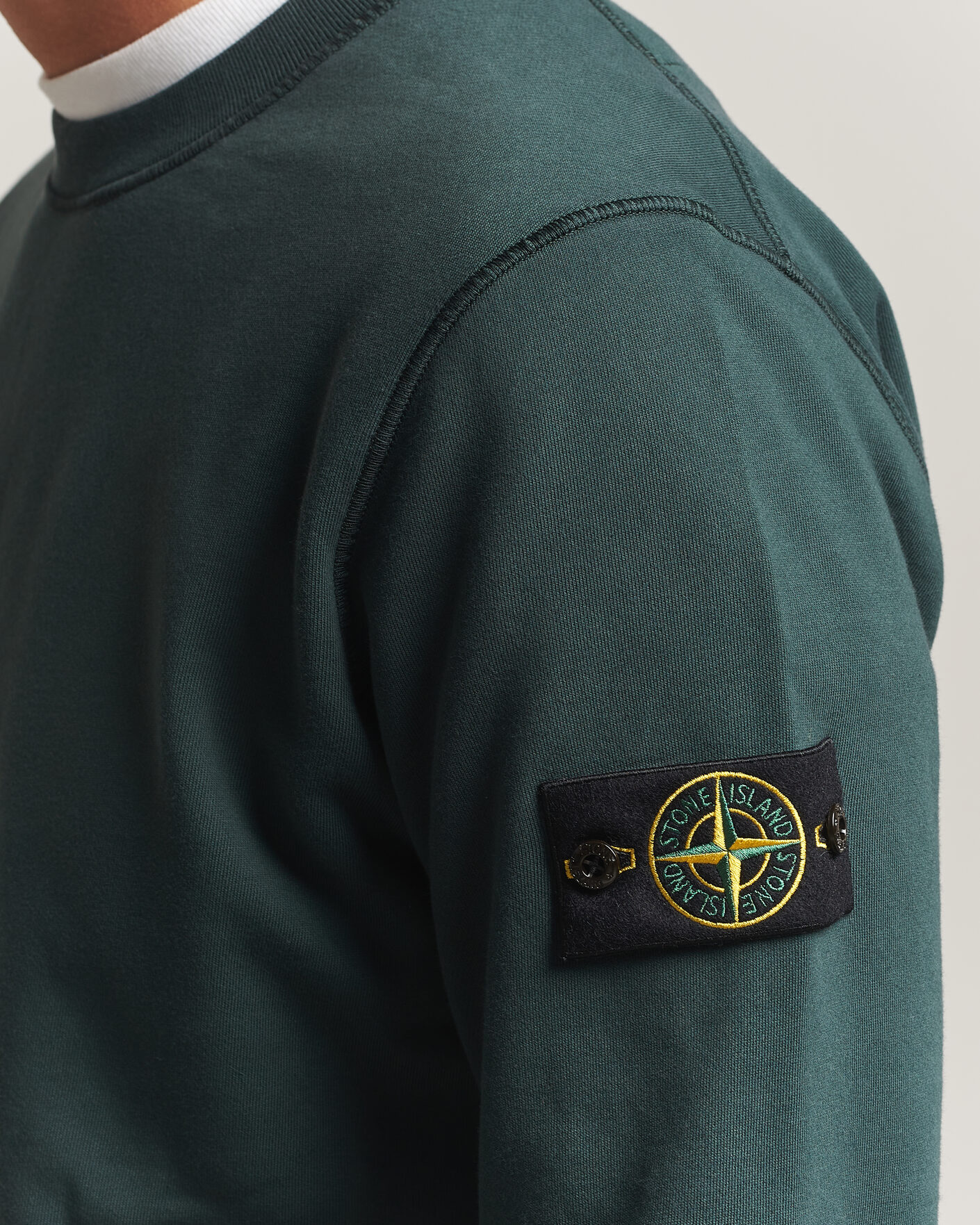 Men | Sweaters & Knitwear | Stone Island | Garment Dyed Fleece Sweatshirt Dark Green