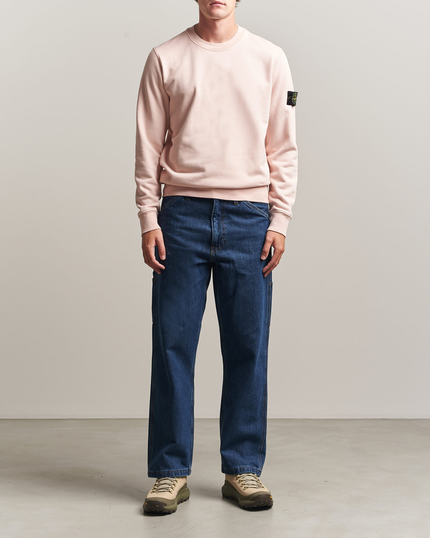 Men | Sweaters & Knitwear | Stone Island | Garment Dyed Fleece Sweatshirt Antique Rose