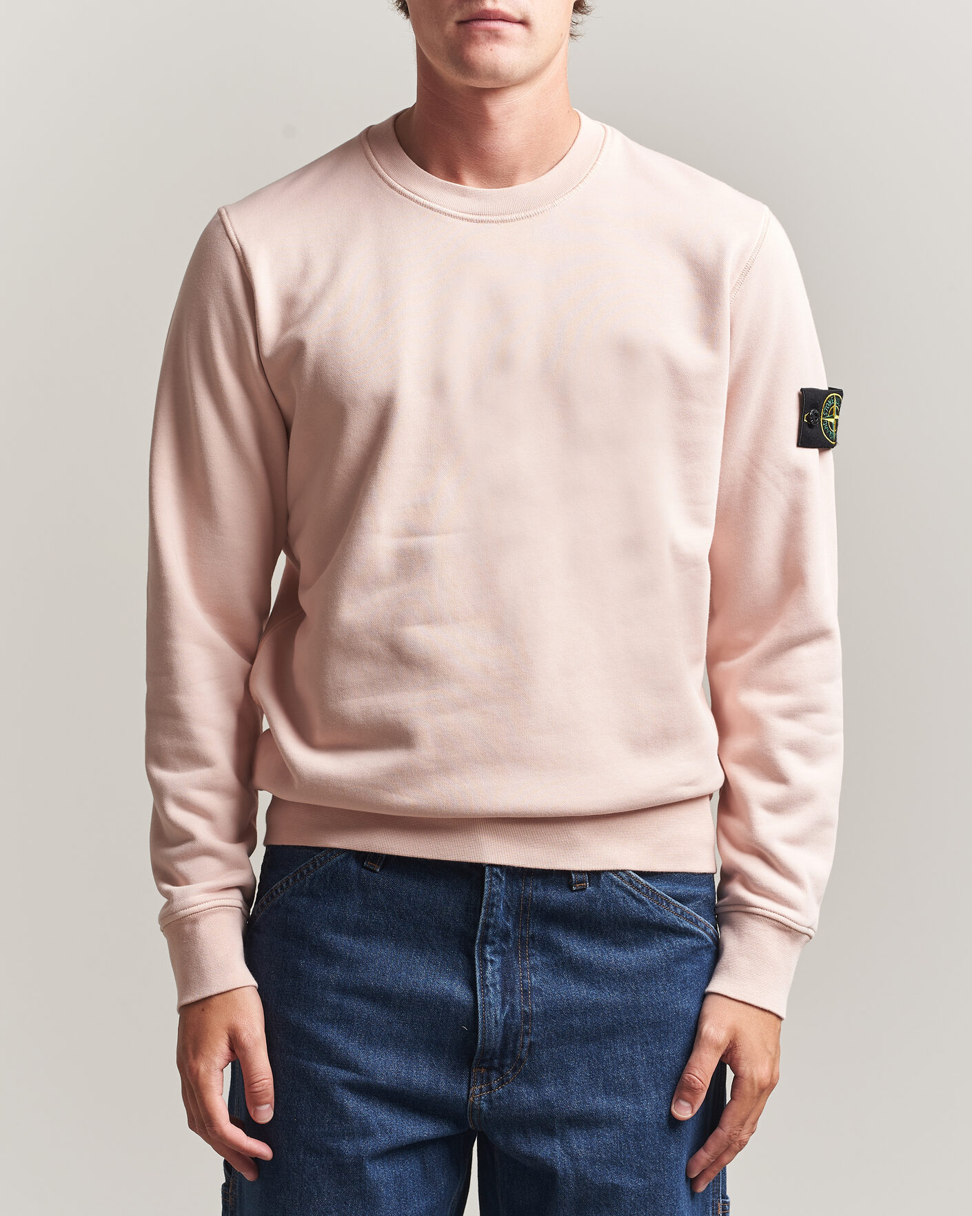 Men | Sweaters & Knitwear | Stone Island | Garment Dyed Fleece Sweatshirt Antique Rose