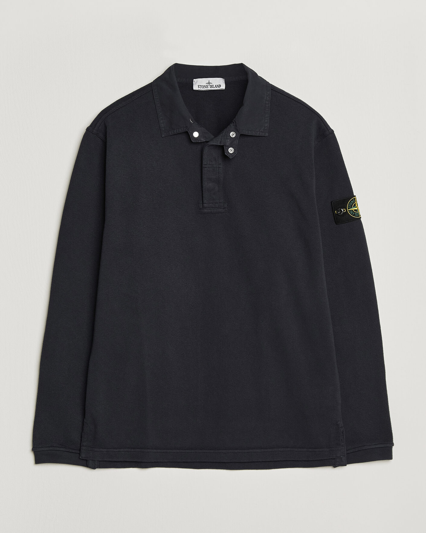 Men | Sweaters & Knitwear | Stone Island | Heavy Cotton Jersey Polo Blue Navy