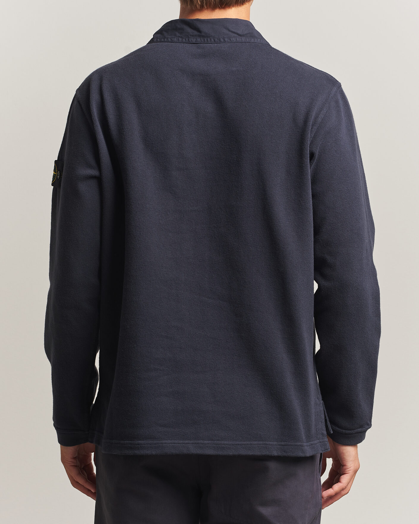 Men | Sweaters & Knitwear | Stone Island | Heavy Cotton Jersey Polo Blue Navy