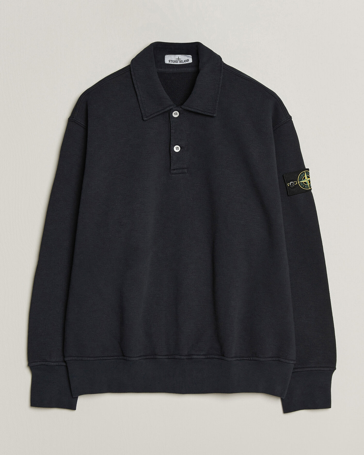 Men | Sweaters & Knitwear | Stone Island | Tubular Cotton Fleece Polo Navy Blue