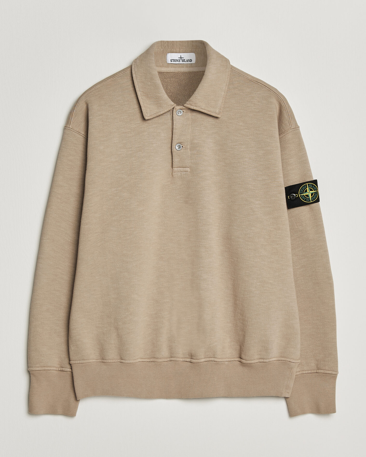Men | Sweaters & Knitwear | Stone Island | Tubular Cotton Fleece Polo Biscuit