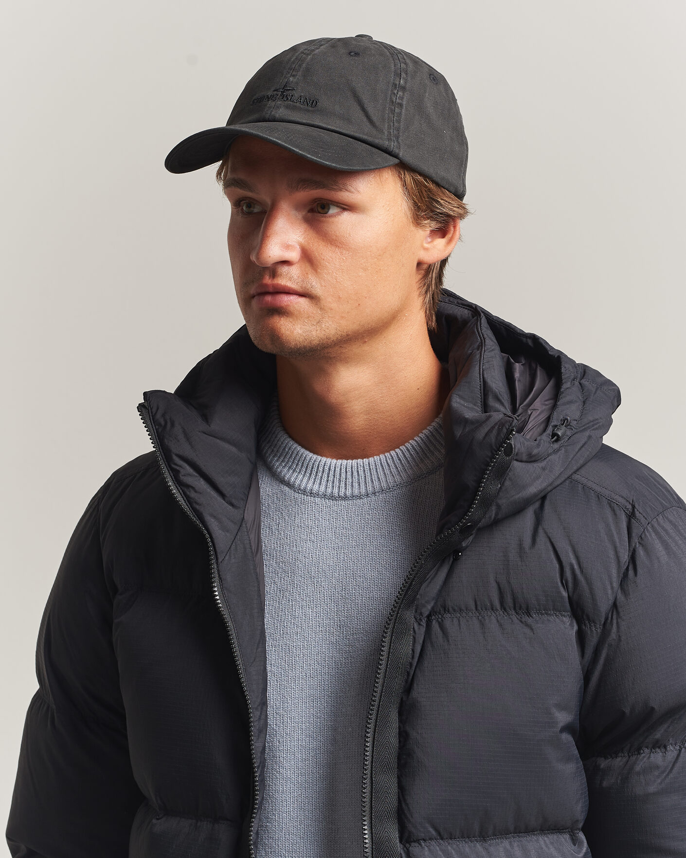 Men | Hats & Caps | Stone Island | Brushed Cotton Gabardine Cap Black