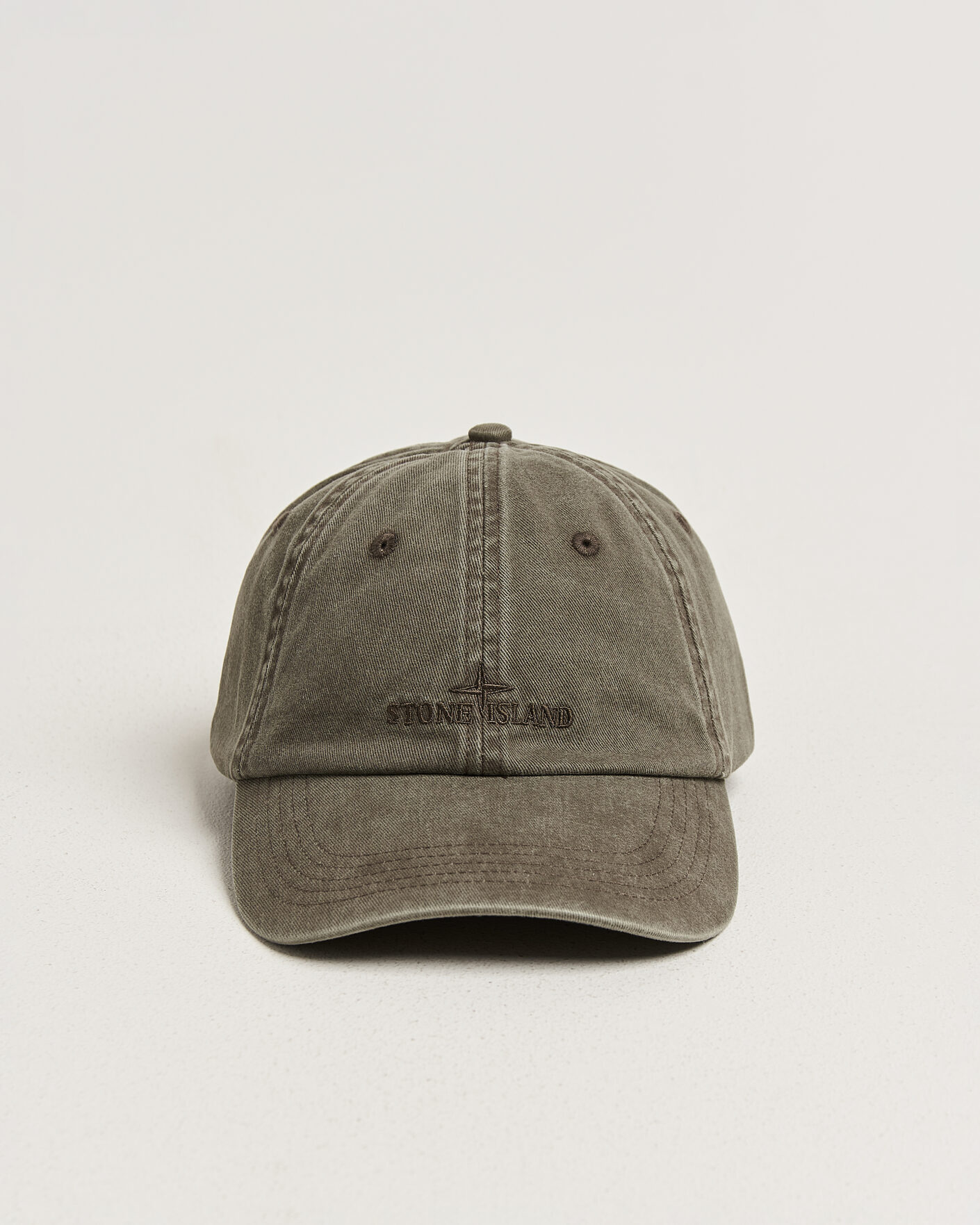 Men | Hats & Caps | Stone Island | Brushed Cotton Gabardine Cap Military Green